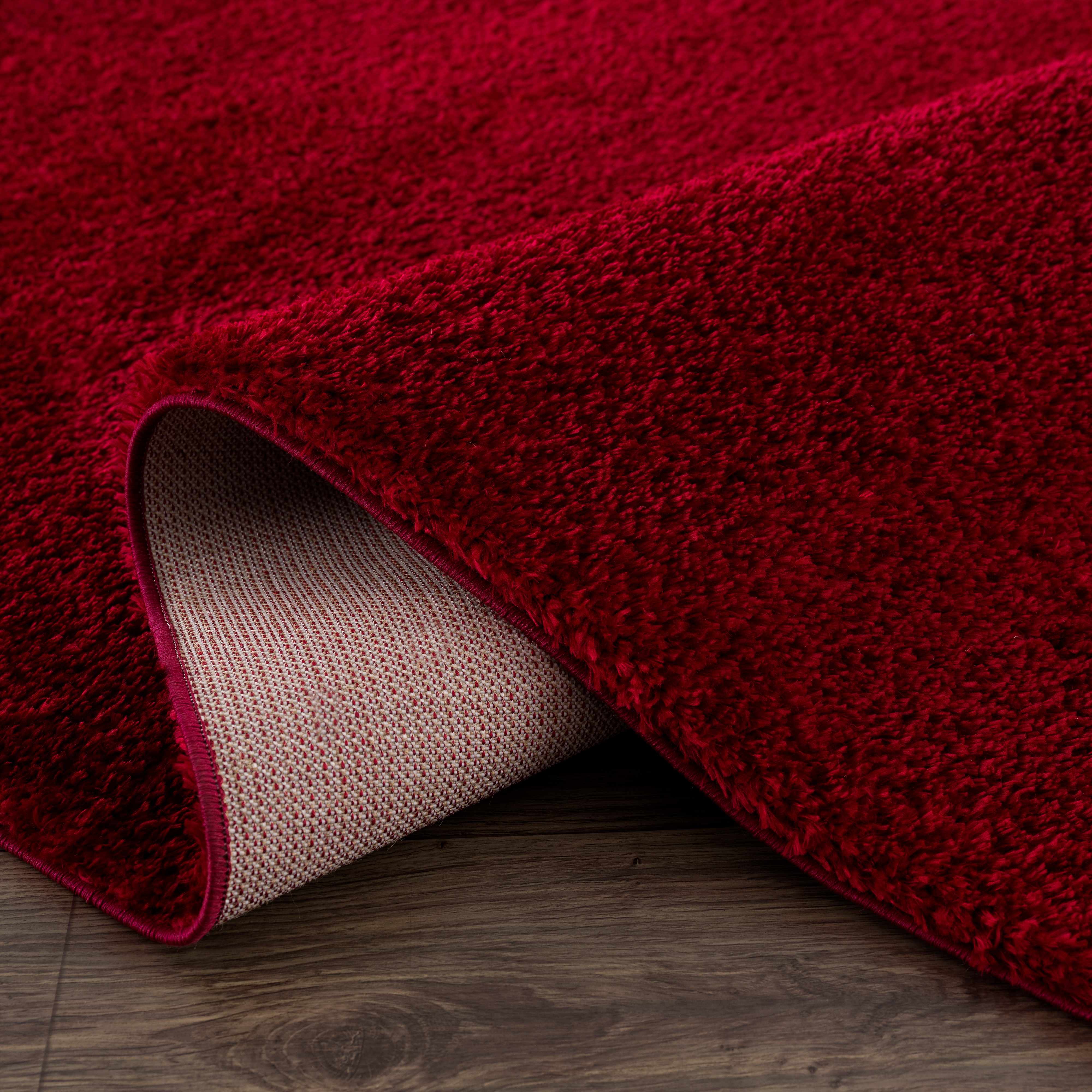 Heavenly Solid Red Plush Rug - Clearance - Bibenanova