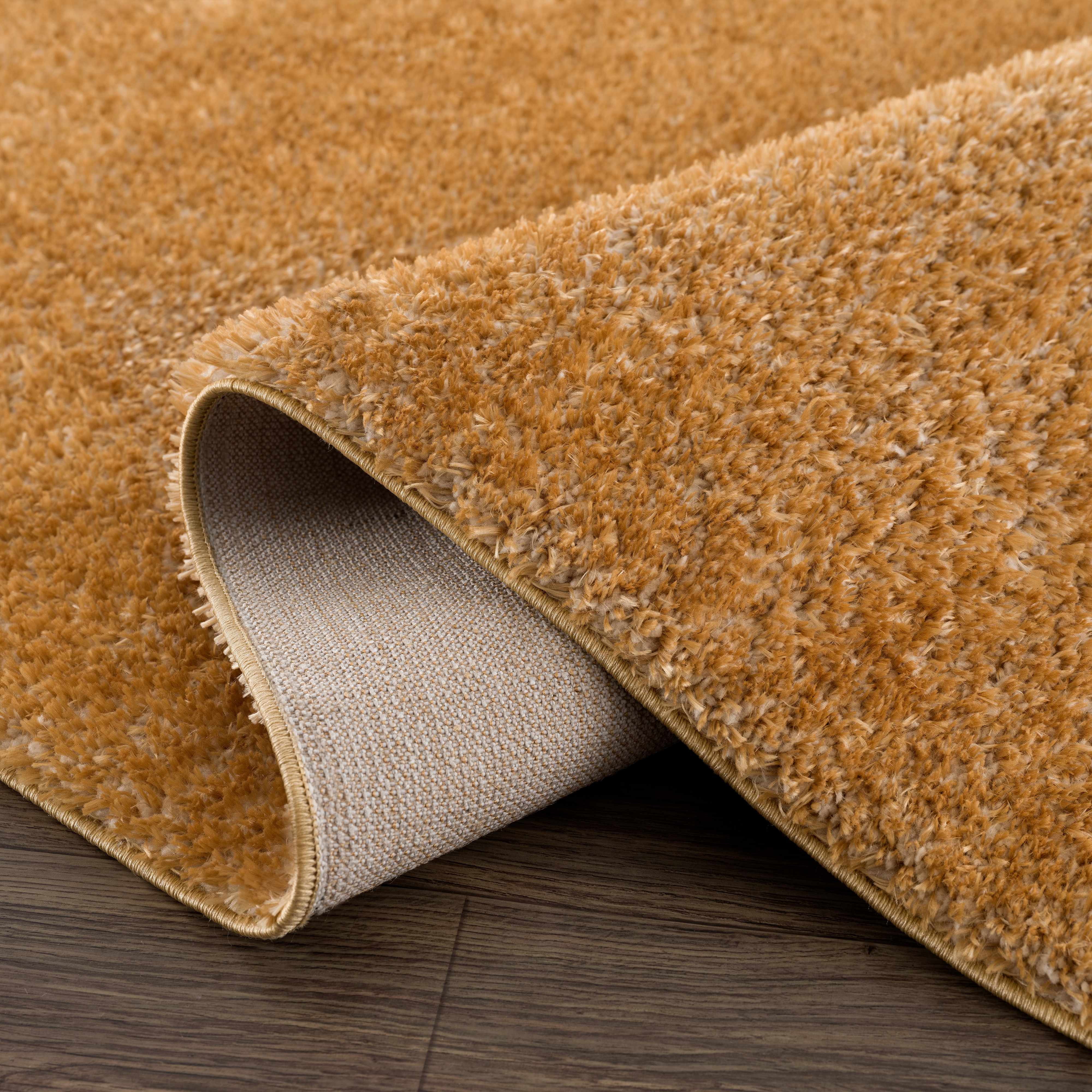 Heavenly Solid Mustard Plush Rug - Clearance - Bibenanova