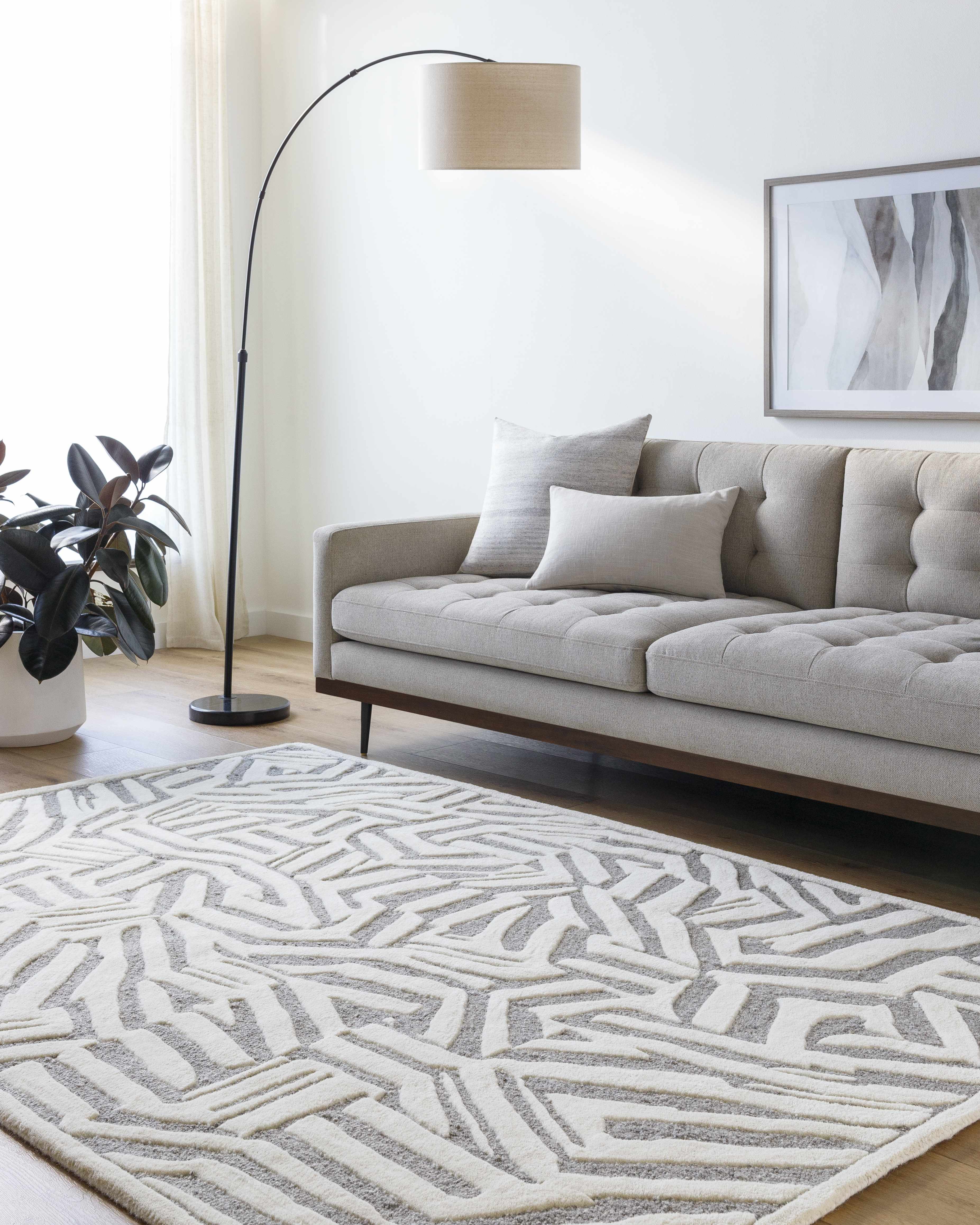 Avian Gray Wool Area Rug - Bibenanova