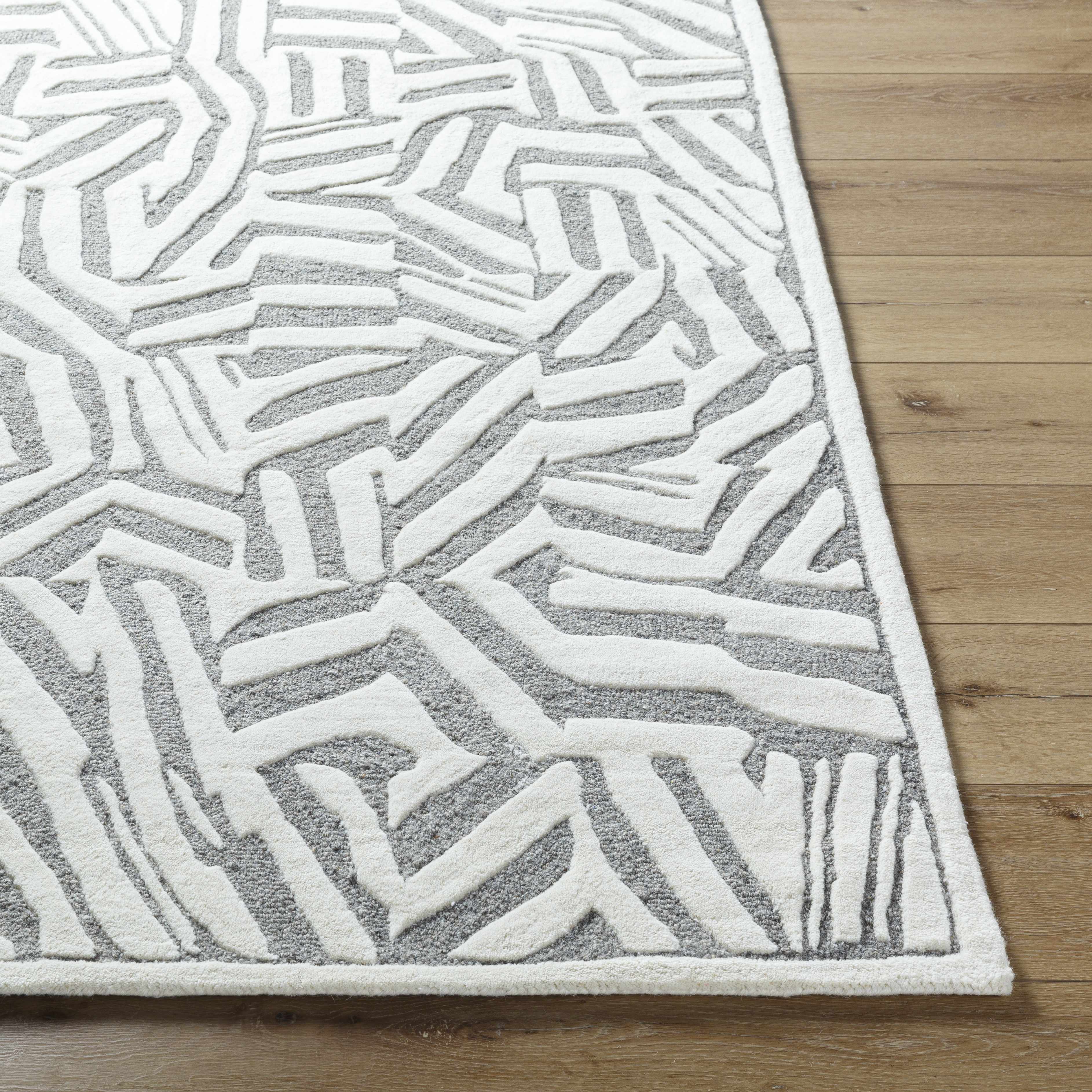 Avian Gray Wool Area Rug - Bibenanova