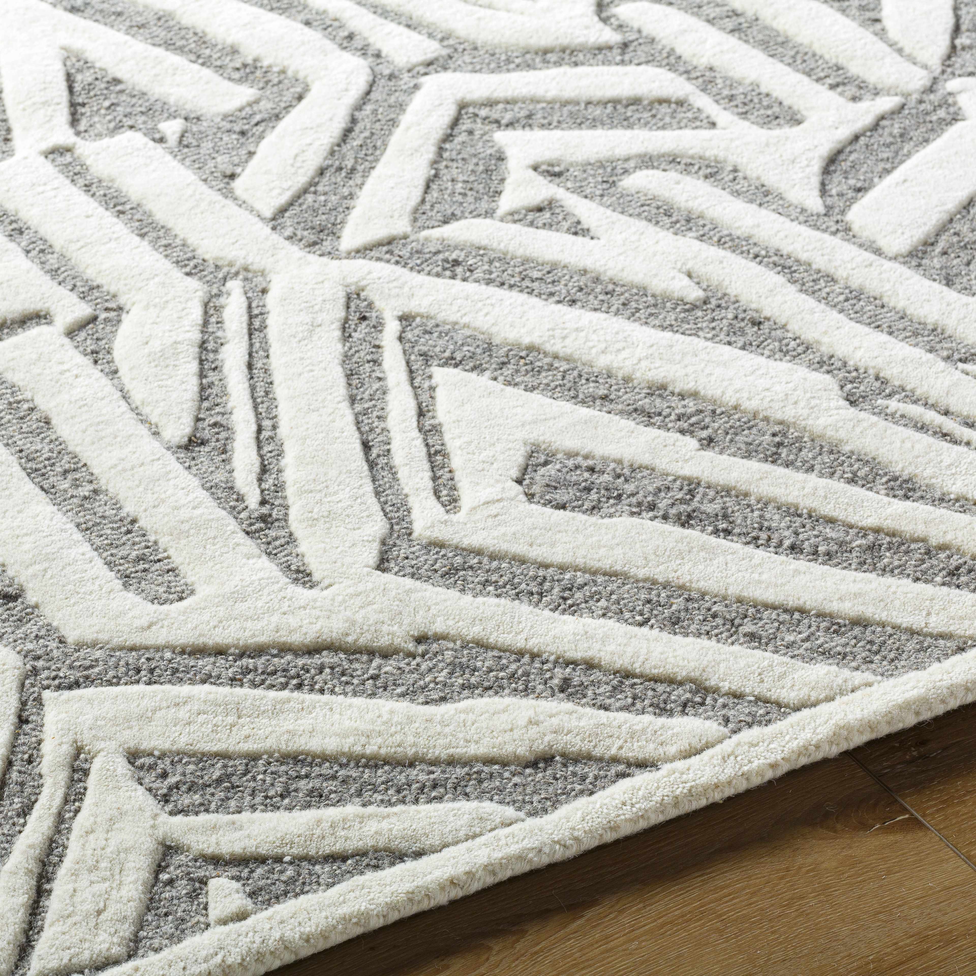 Avian Gray Wool Area Rug - Bibenanova