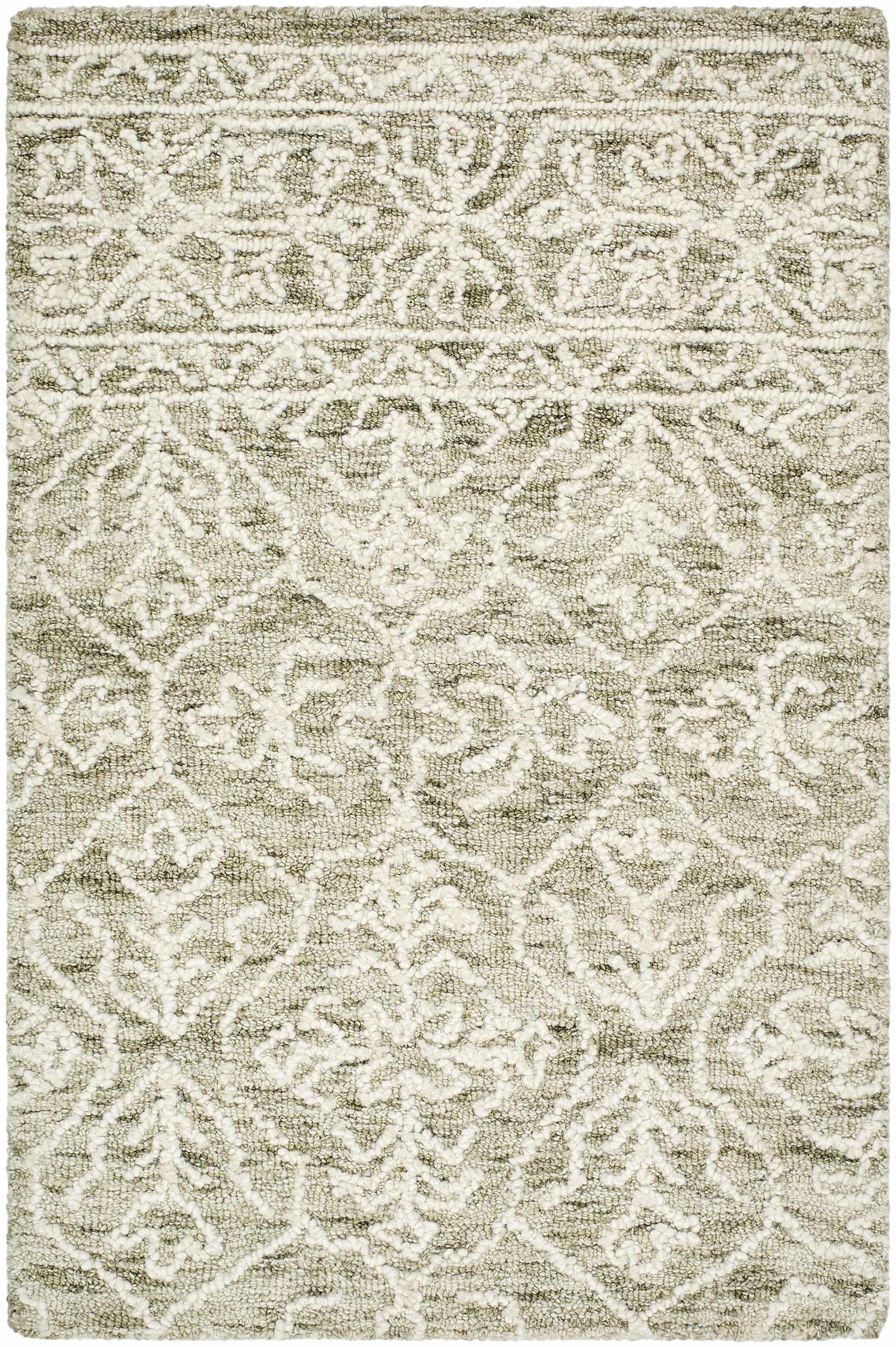 Yadid Green Wool Area Rug - Bibenanova usa