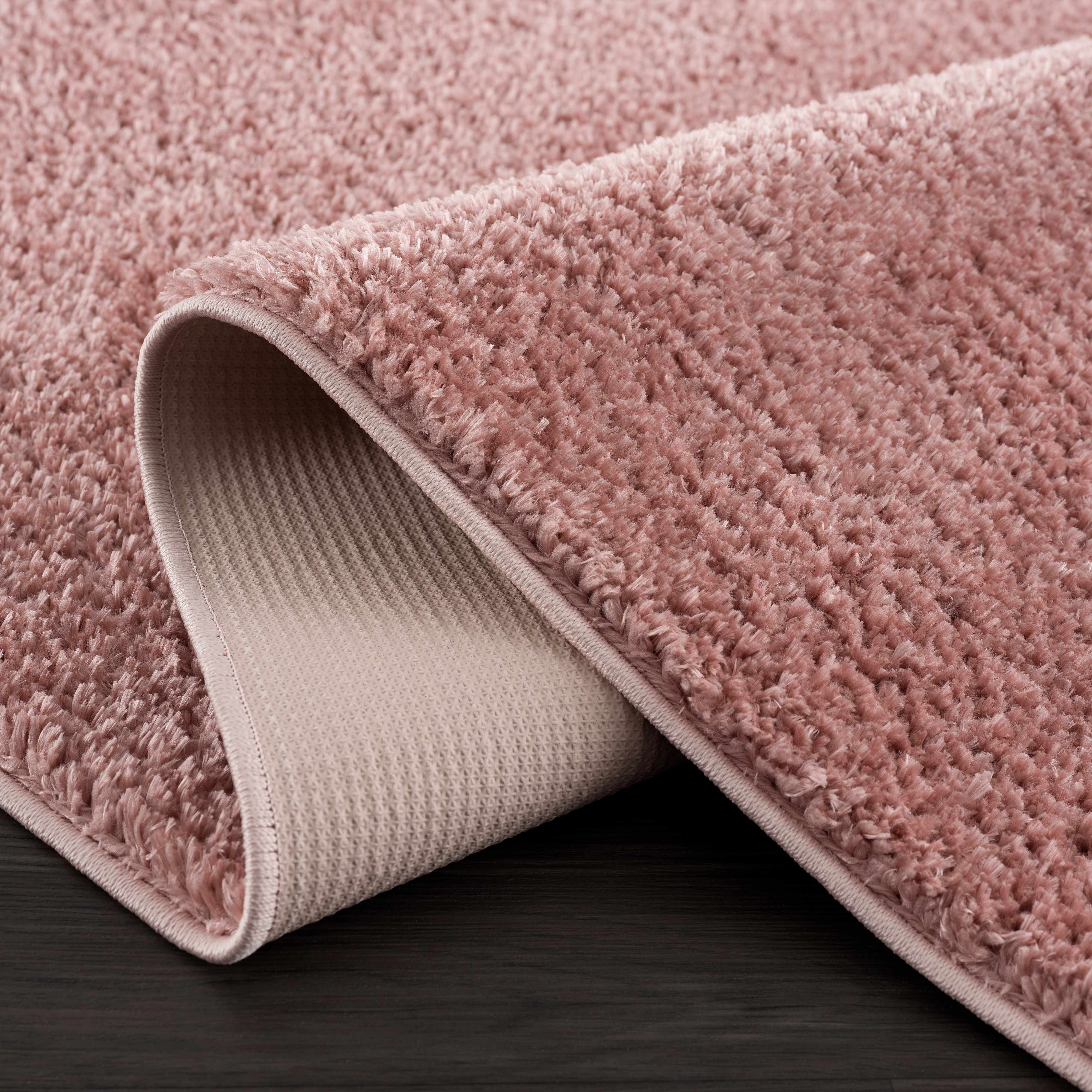 Judy Pink Plush Washable Area Rug - Clearance - Bibenanova