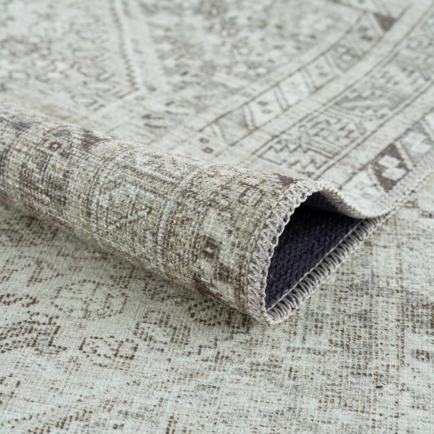 Barny Sage Flat Pile Washable Rug - Bibenanova