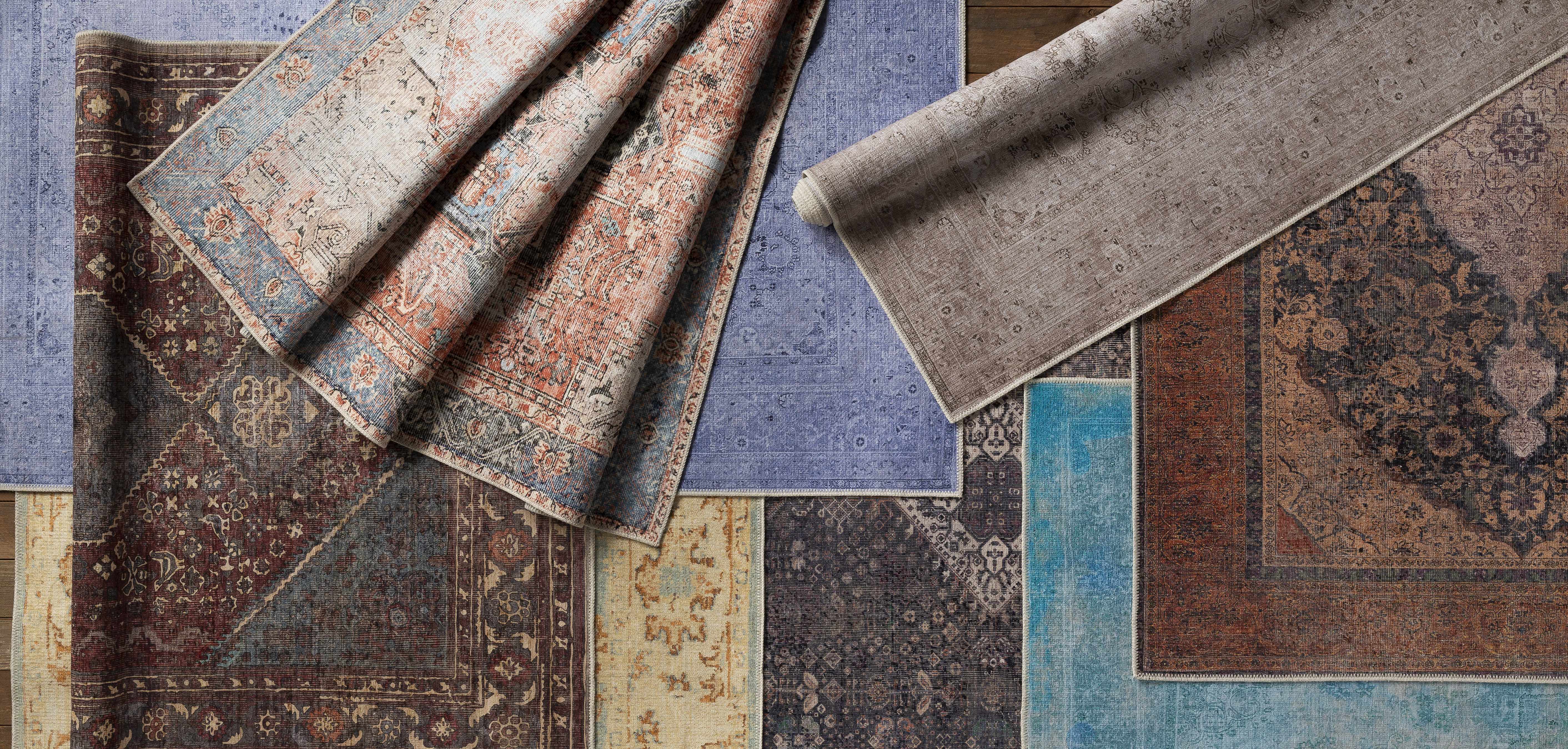 Kittrell Vintage Flat Pile Washable Rug - Clearance - Bibenanova