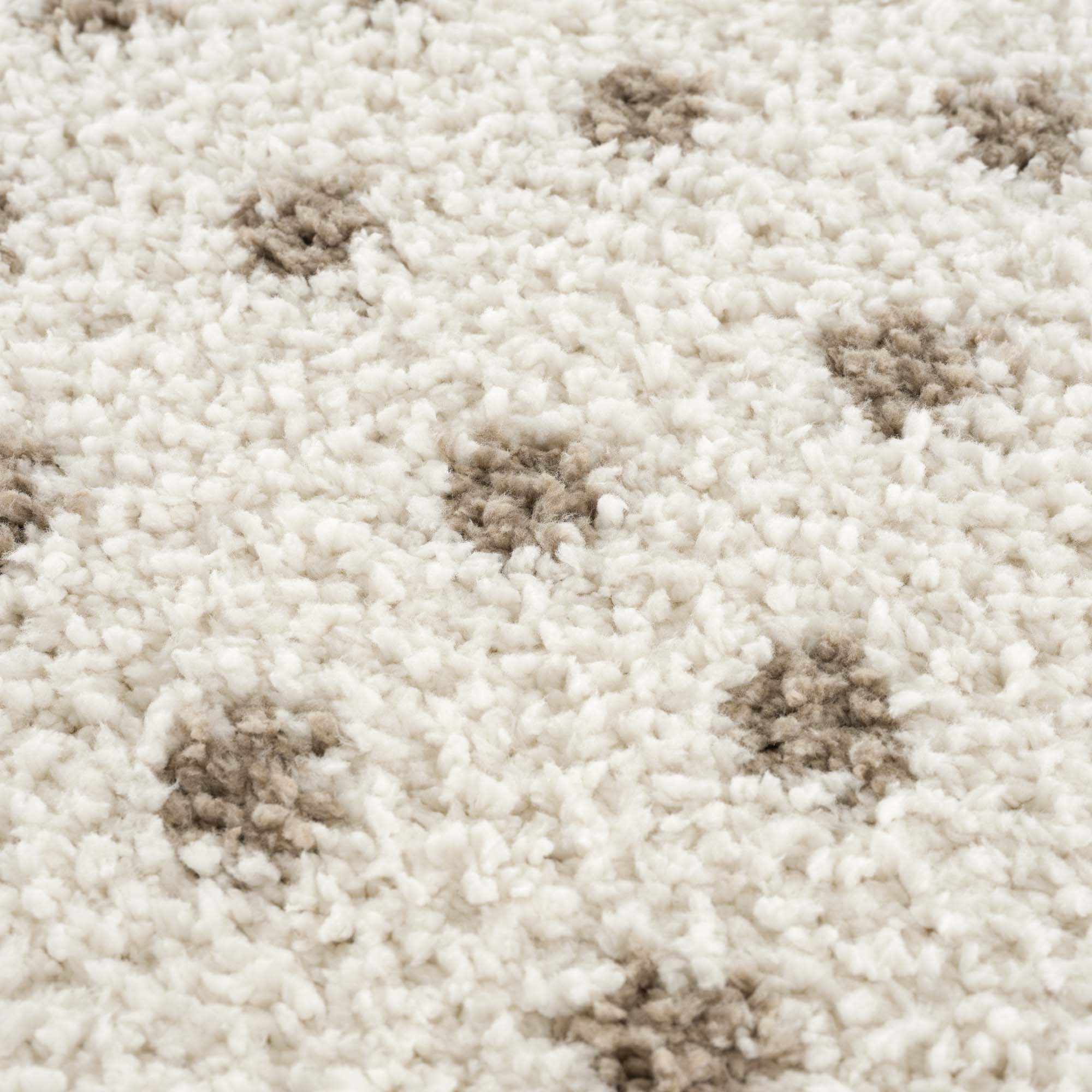 Chaia Dotted Cream & Brown Plush Rug - Bibenanova