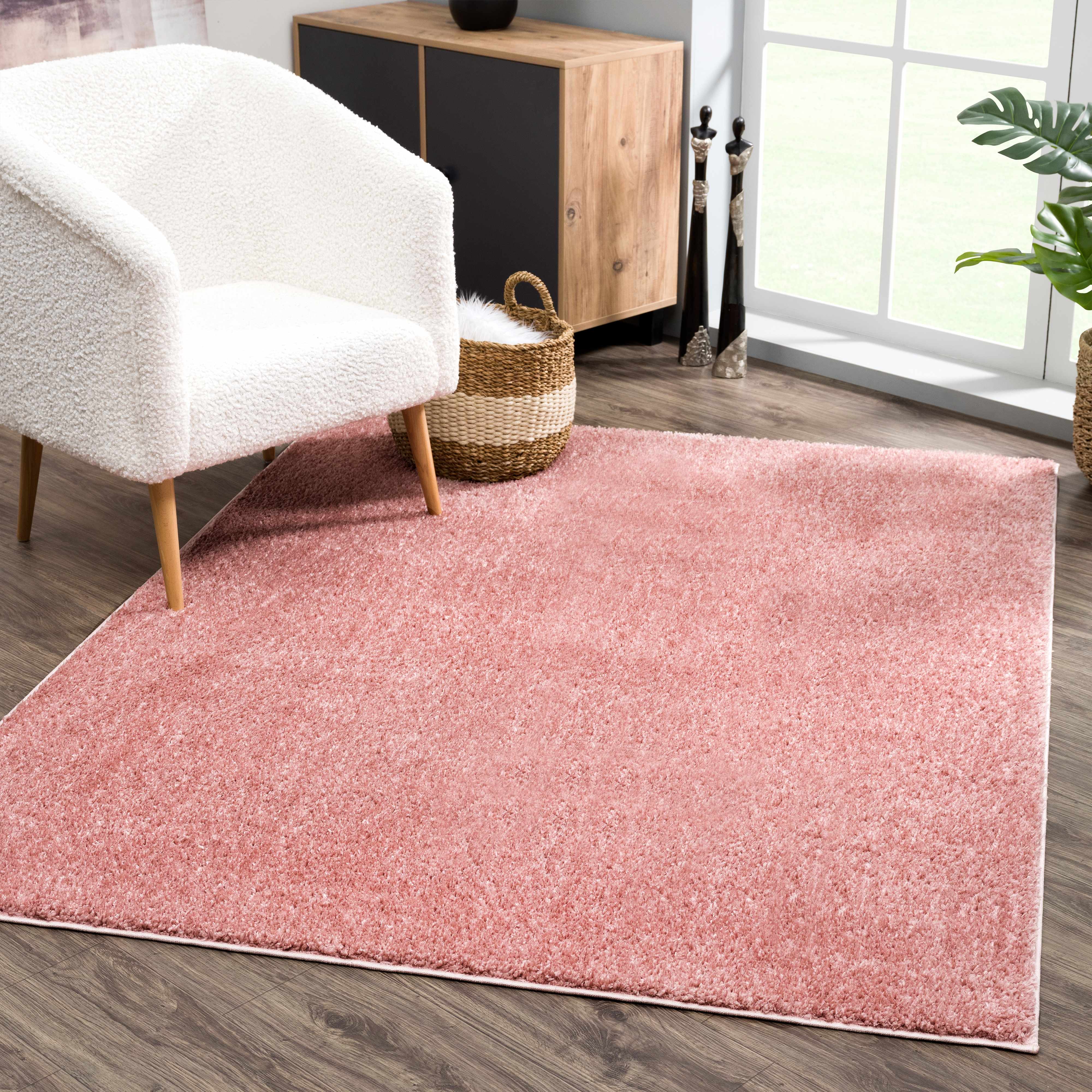 Judy Pink Plush Washable Area Rug - Clearance - Bibenanova