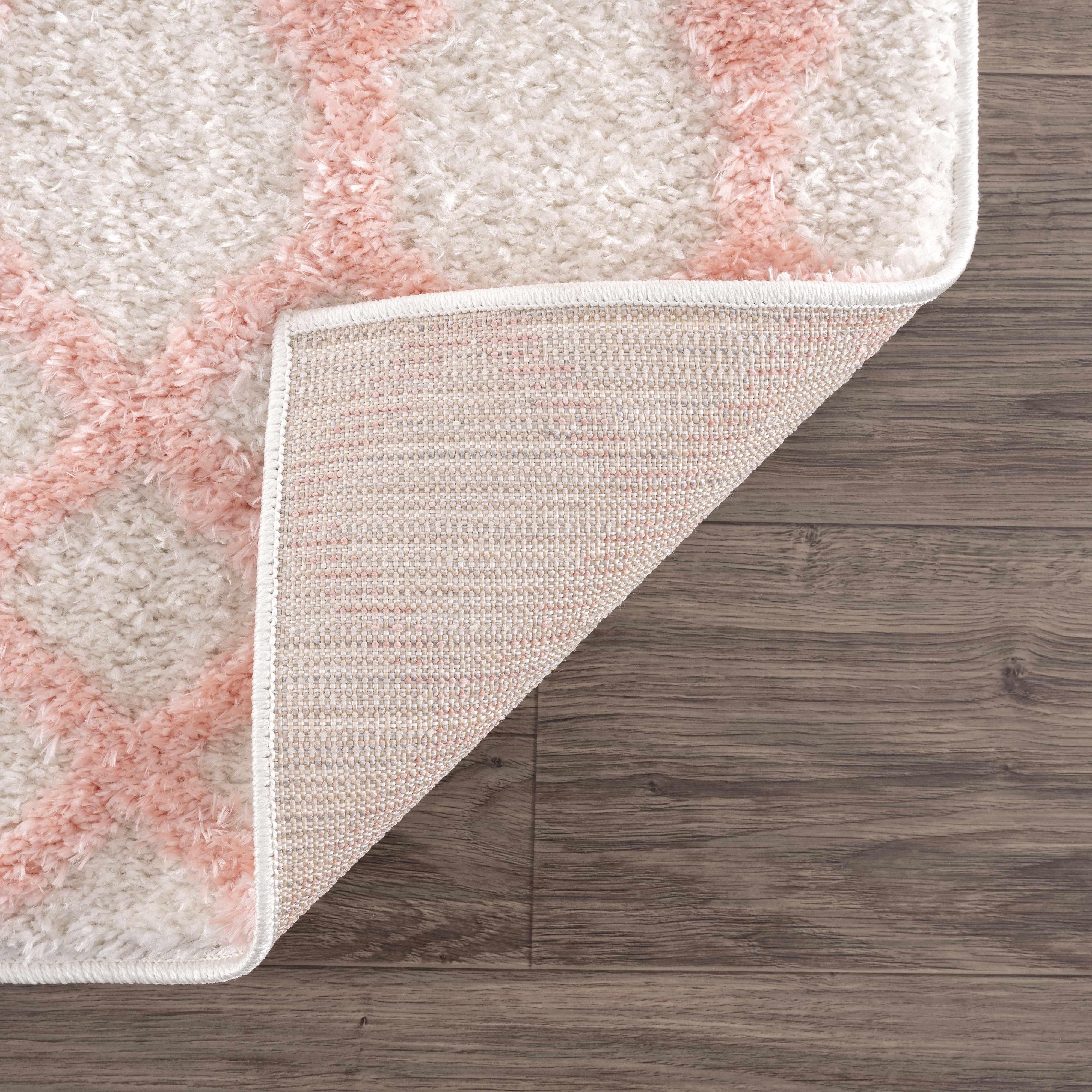 Darva Pink Plush Area Carpet - Bibenanova