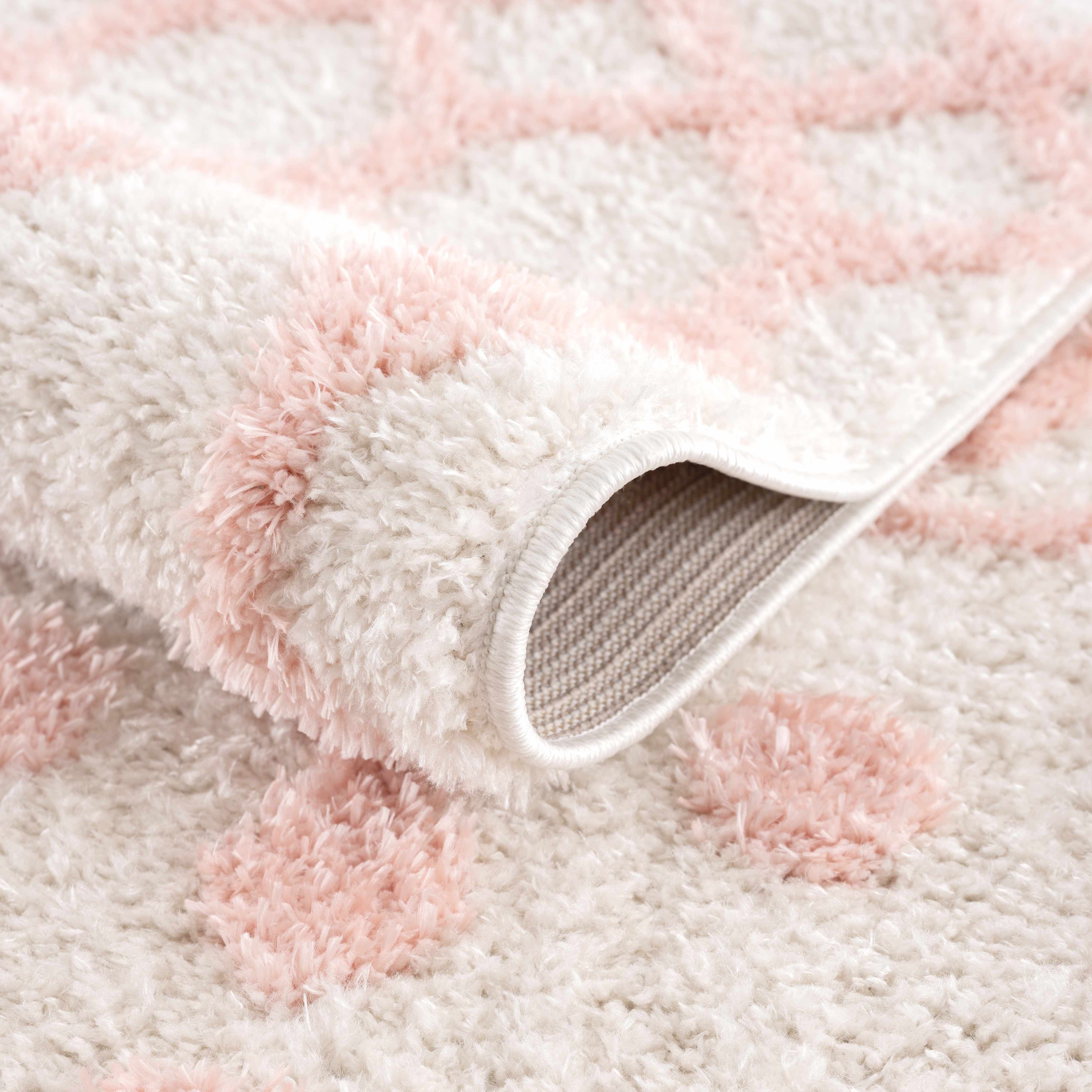 Darva Pink Plush Area Carpet - Bibenanova