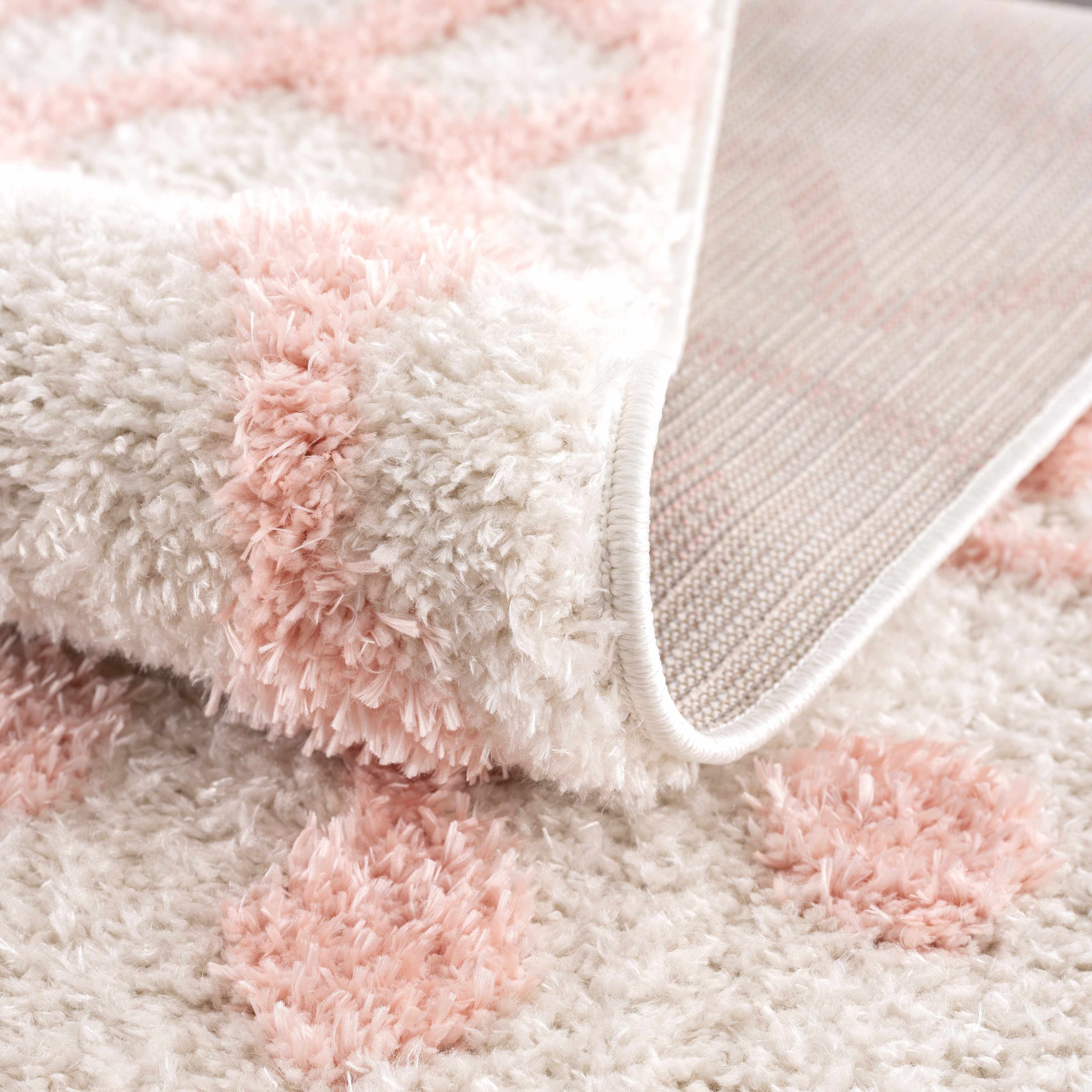 Darva Pink Plush Area Carpet - Bibenanova