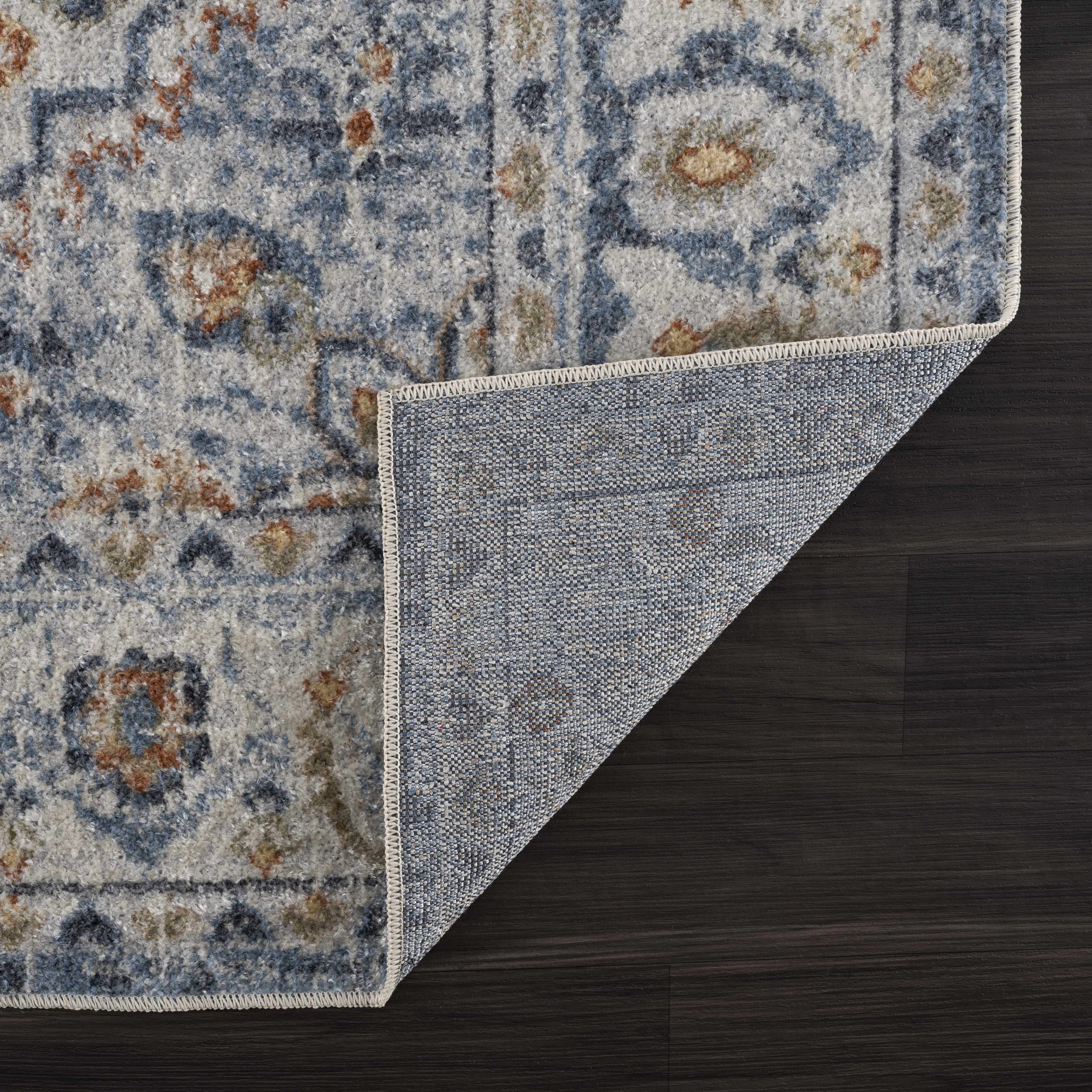 Hiti Cream&Blue Washable Rug - Clearance - Bibenanova
