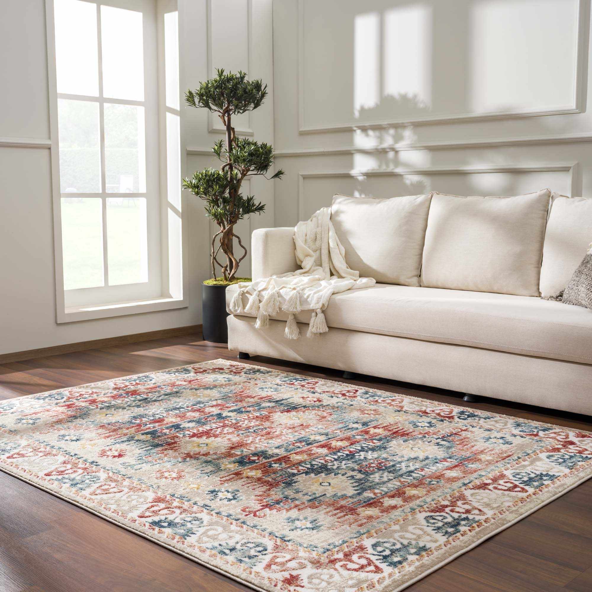 Bindi Blue & Rose Area Rug - Clearance - Bibenanova