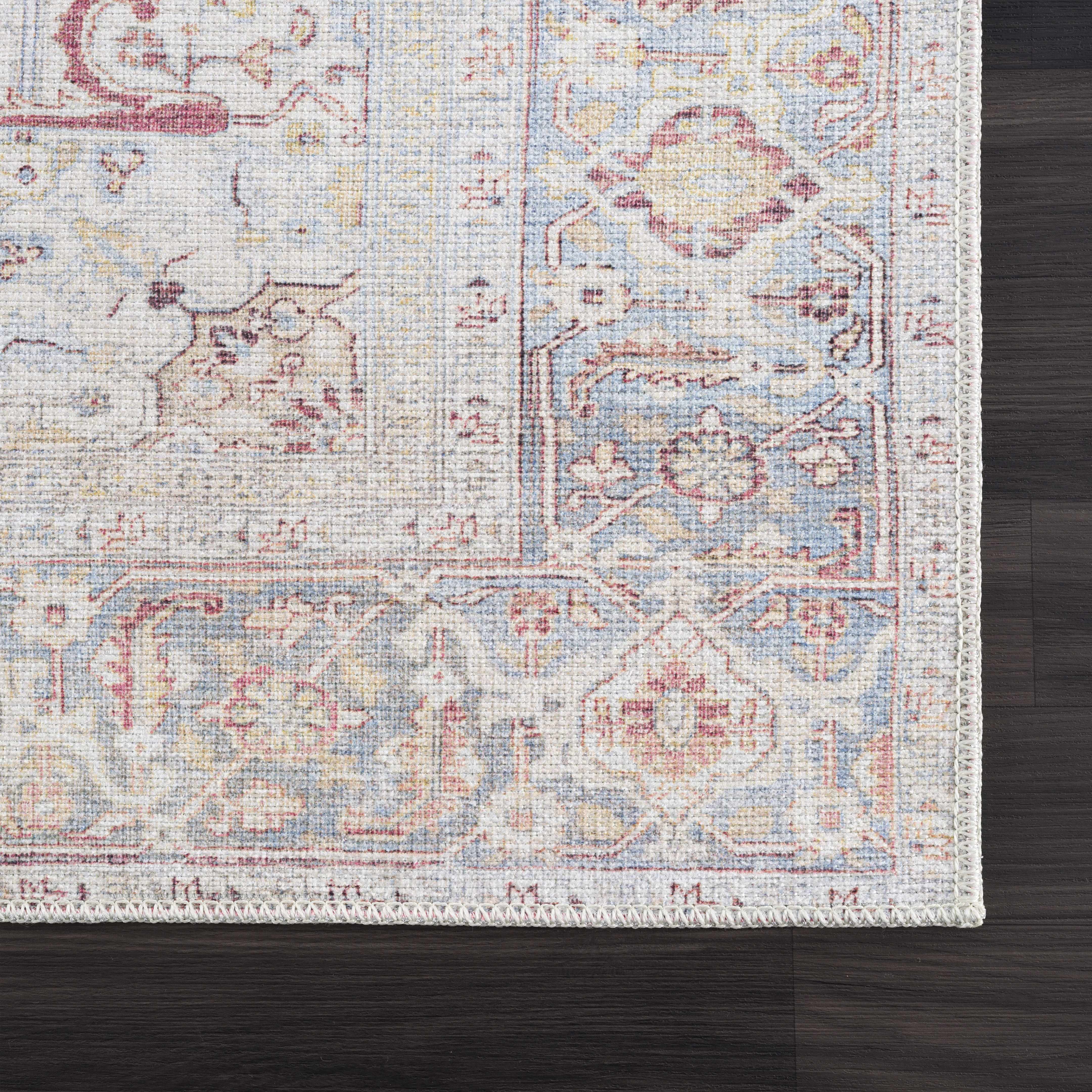 Cream Rust Leeston Washable Rug - Clearance - Bibenanova