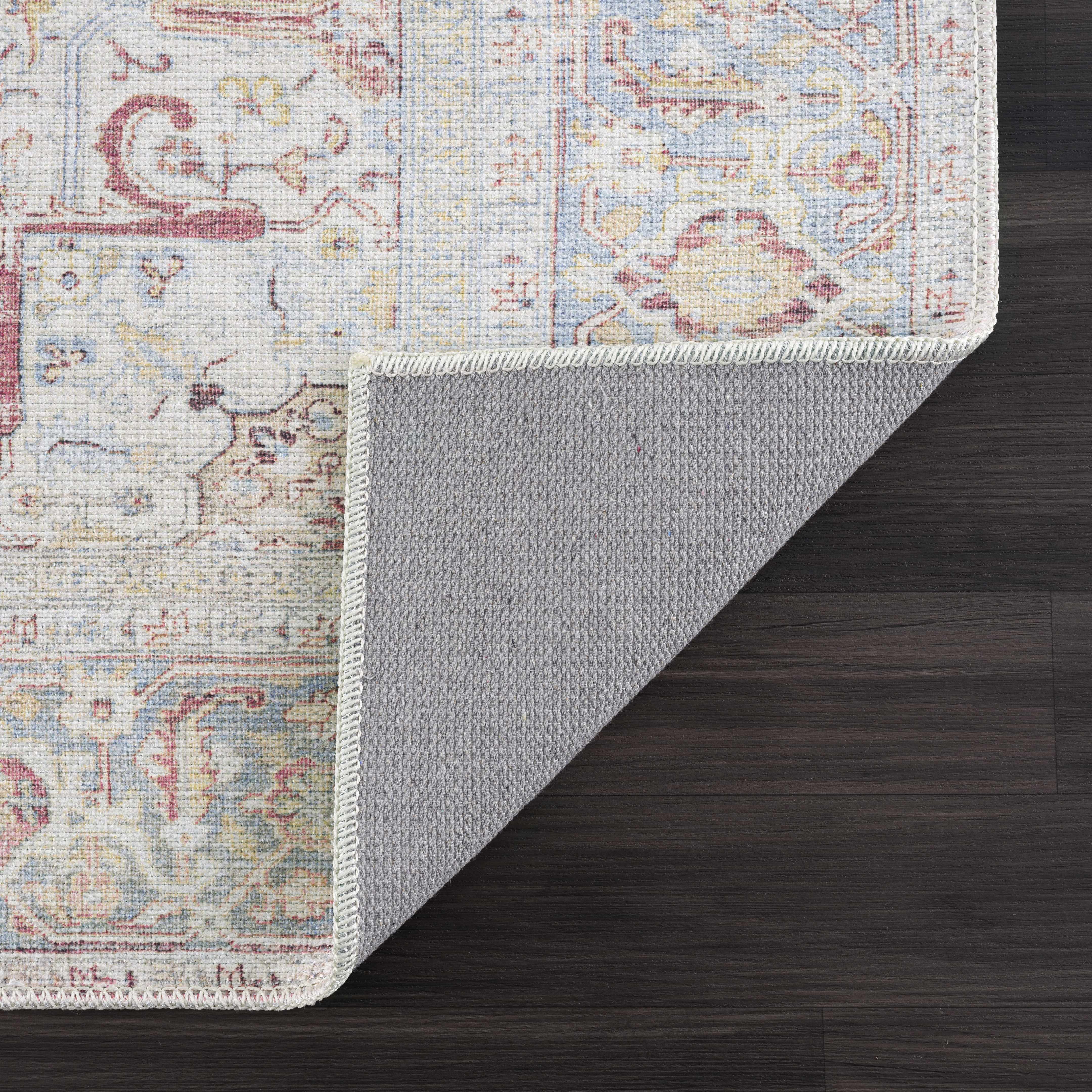 Cream Rust Leeston Washable Rug - Clearance - Bibenanova