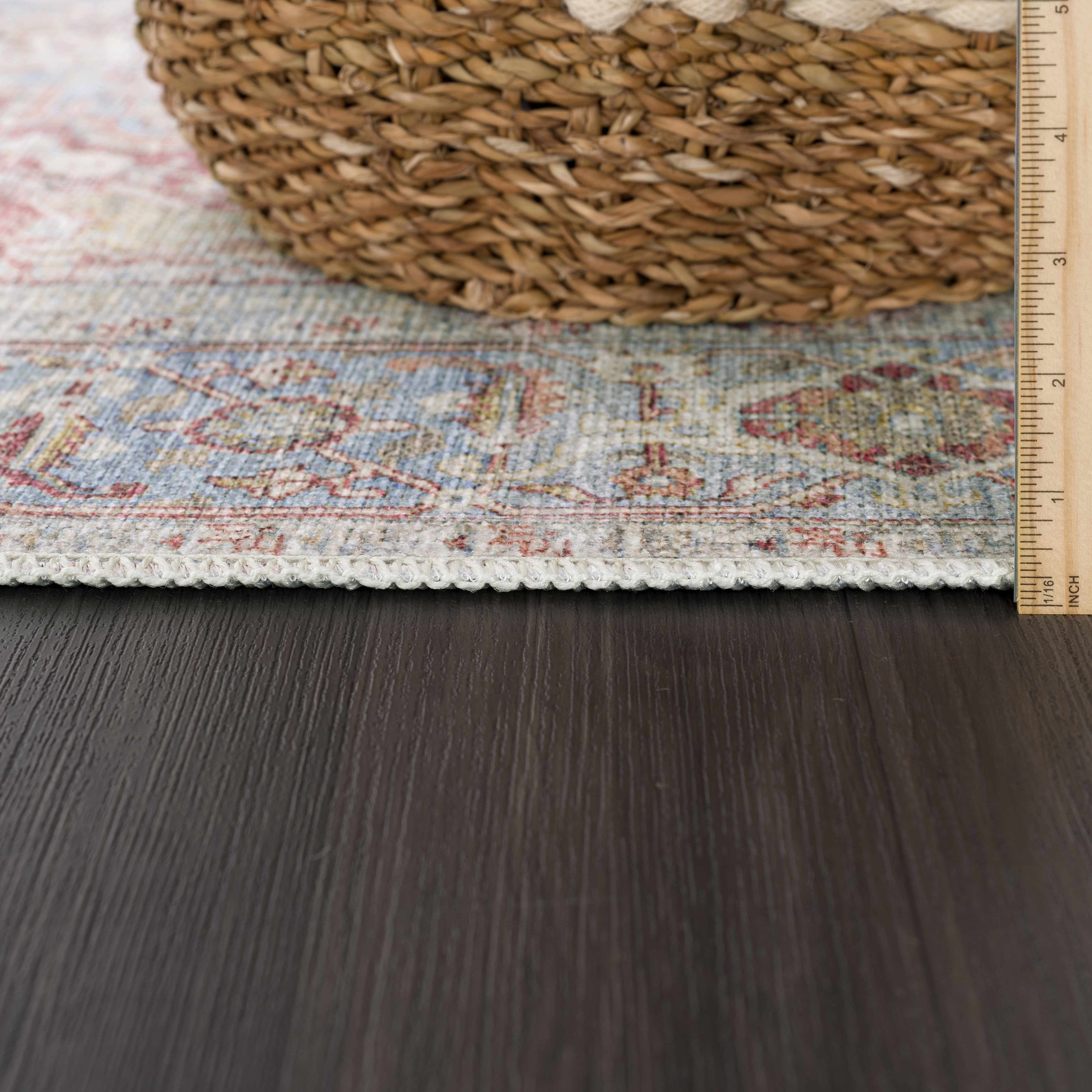 Cream Rust Leeston Washable Rug - Clearance - Bibenanova