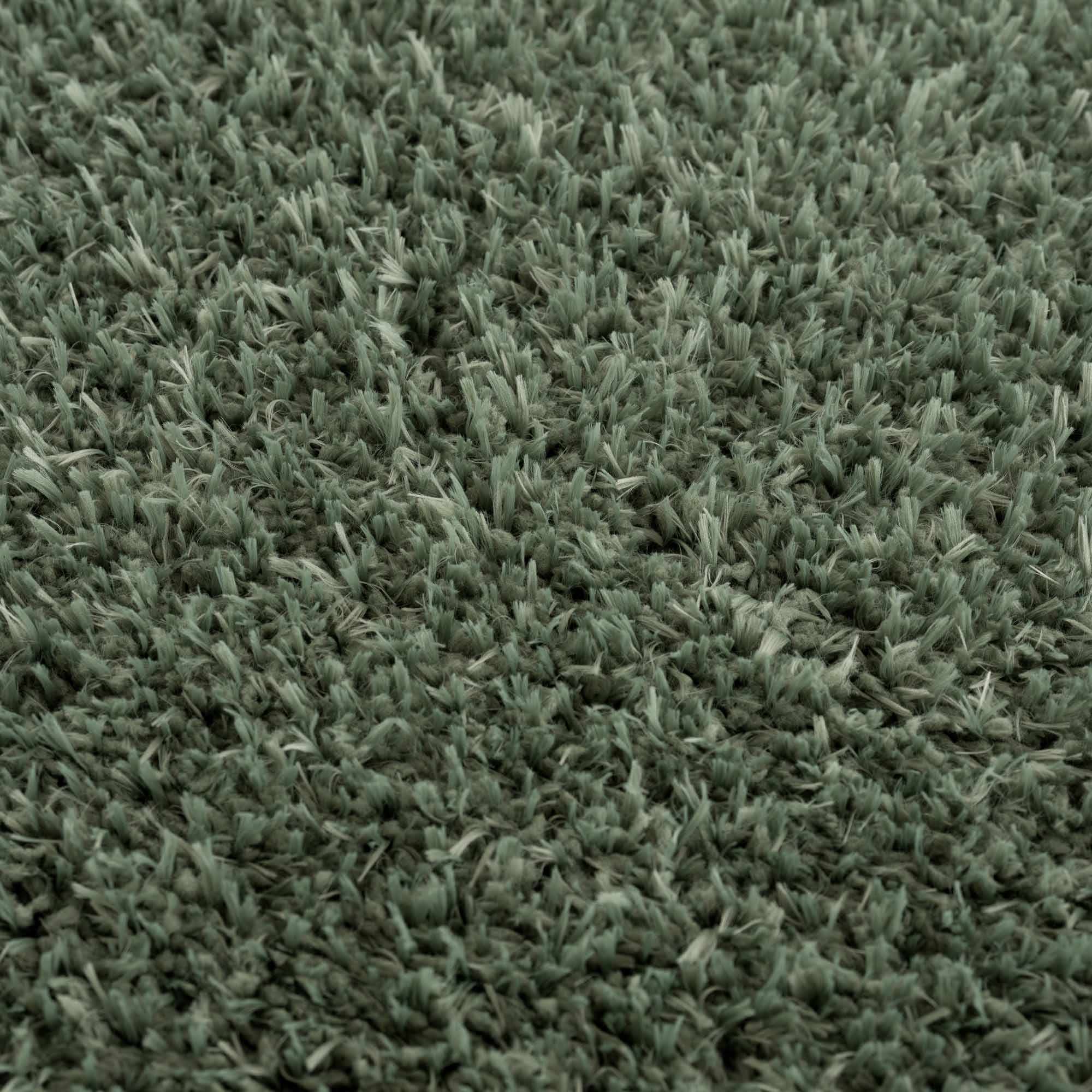 Faina Solid Green Shag Washable Area Rug - Clearance