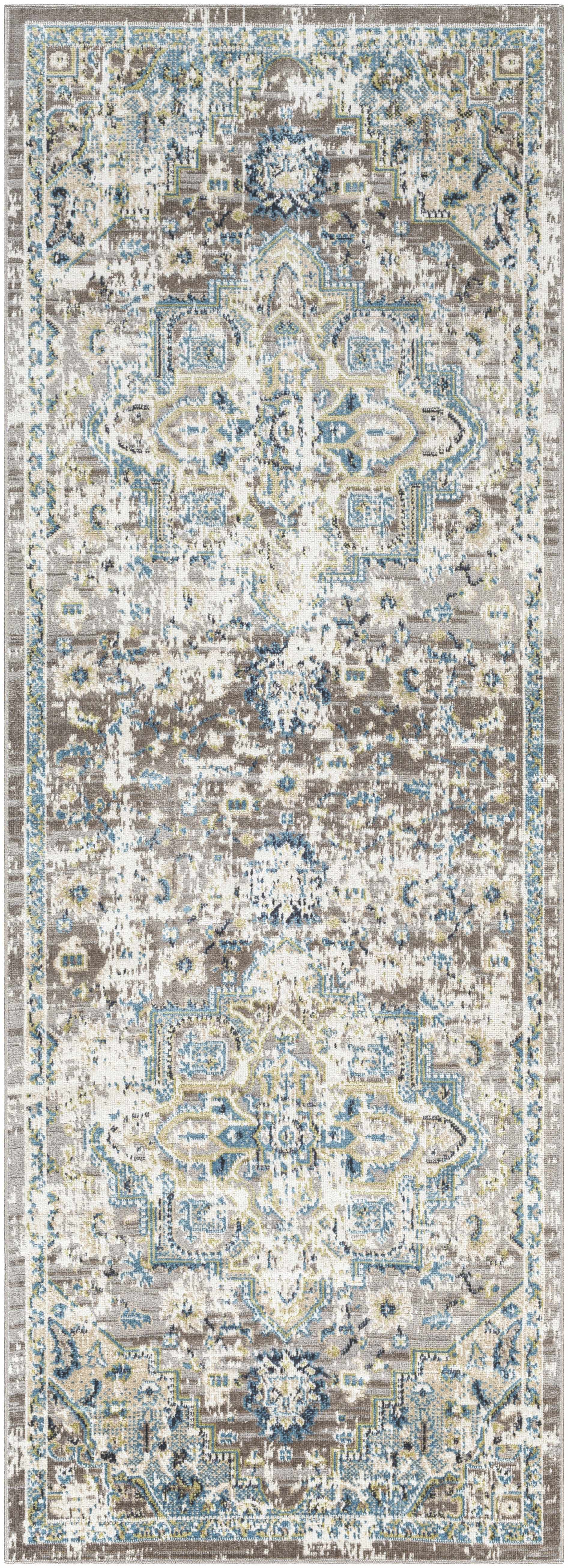 Cabacungan Gray & Blue Washable Area Rug - Bibenanova usa