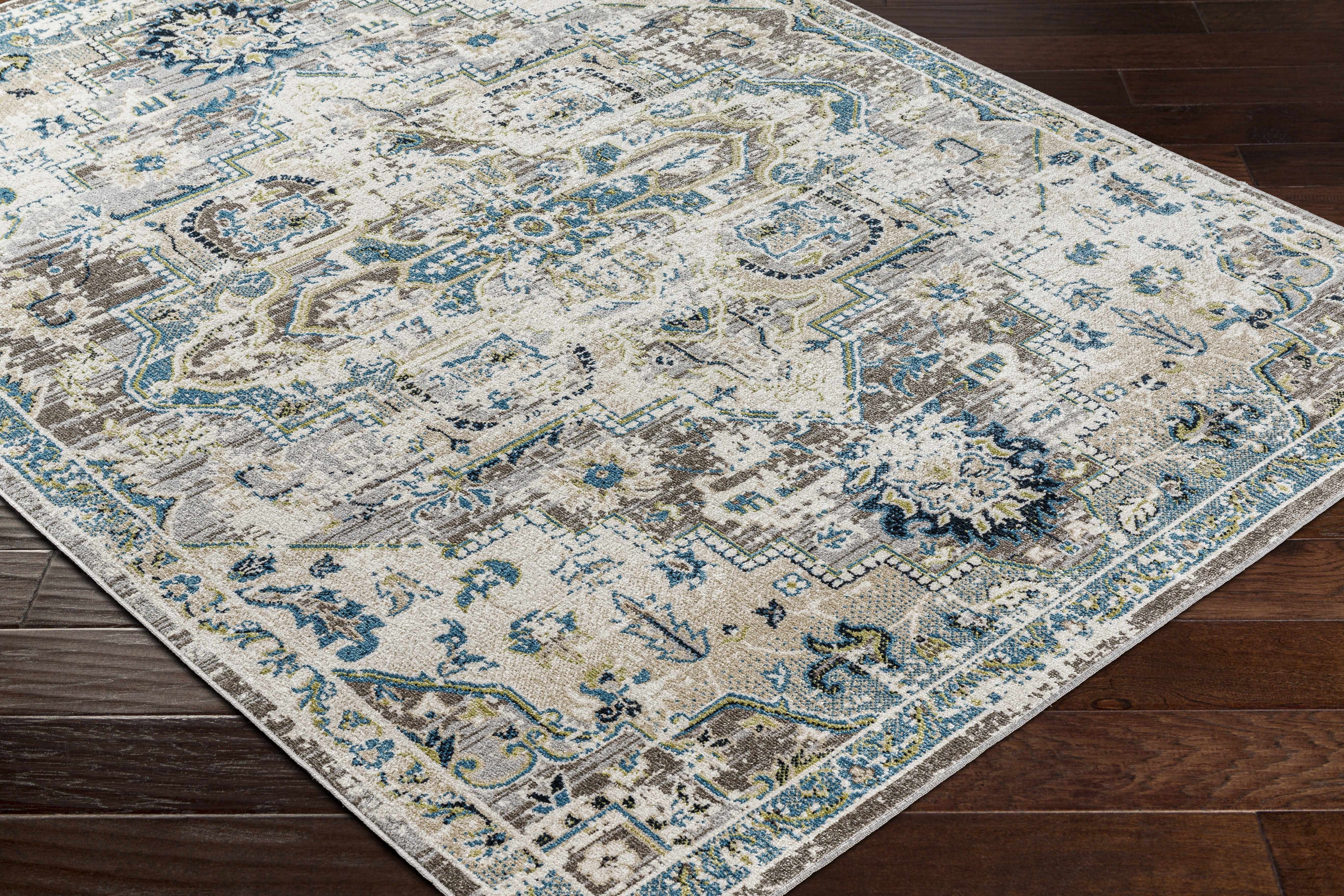 Cabacungan Gray & Blue Washable Area Rug - Bibenanova usa