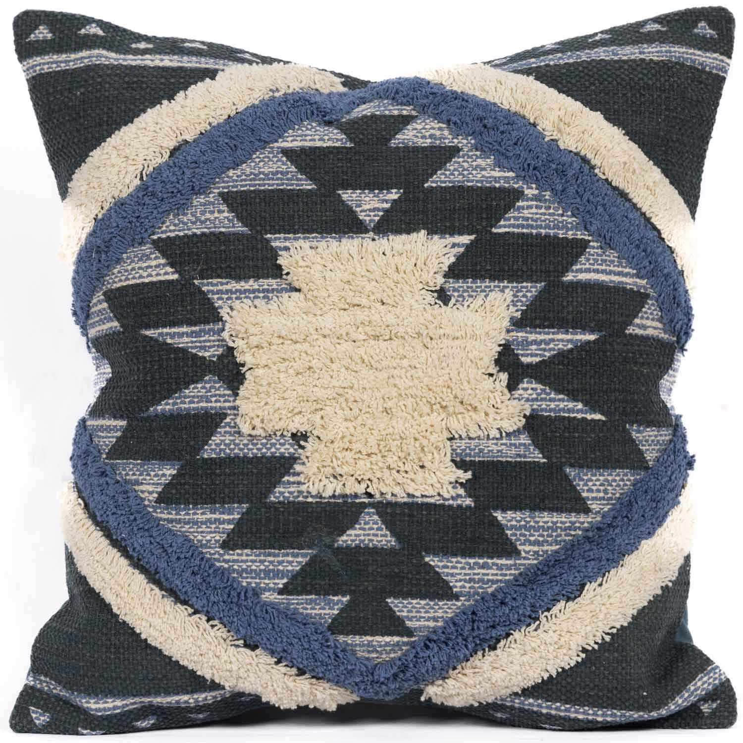 Shepardsville Navy Kilim Pattern Throw Pillow - Bibenanova