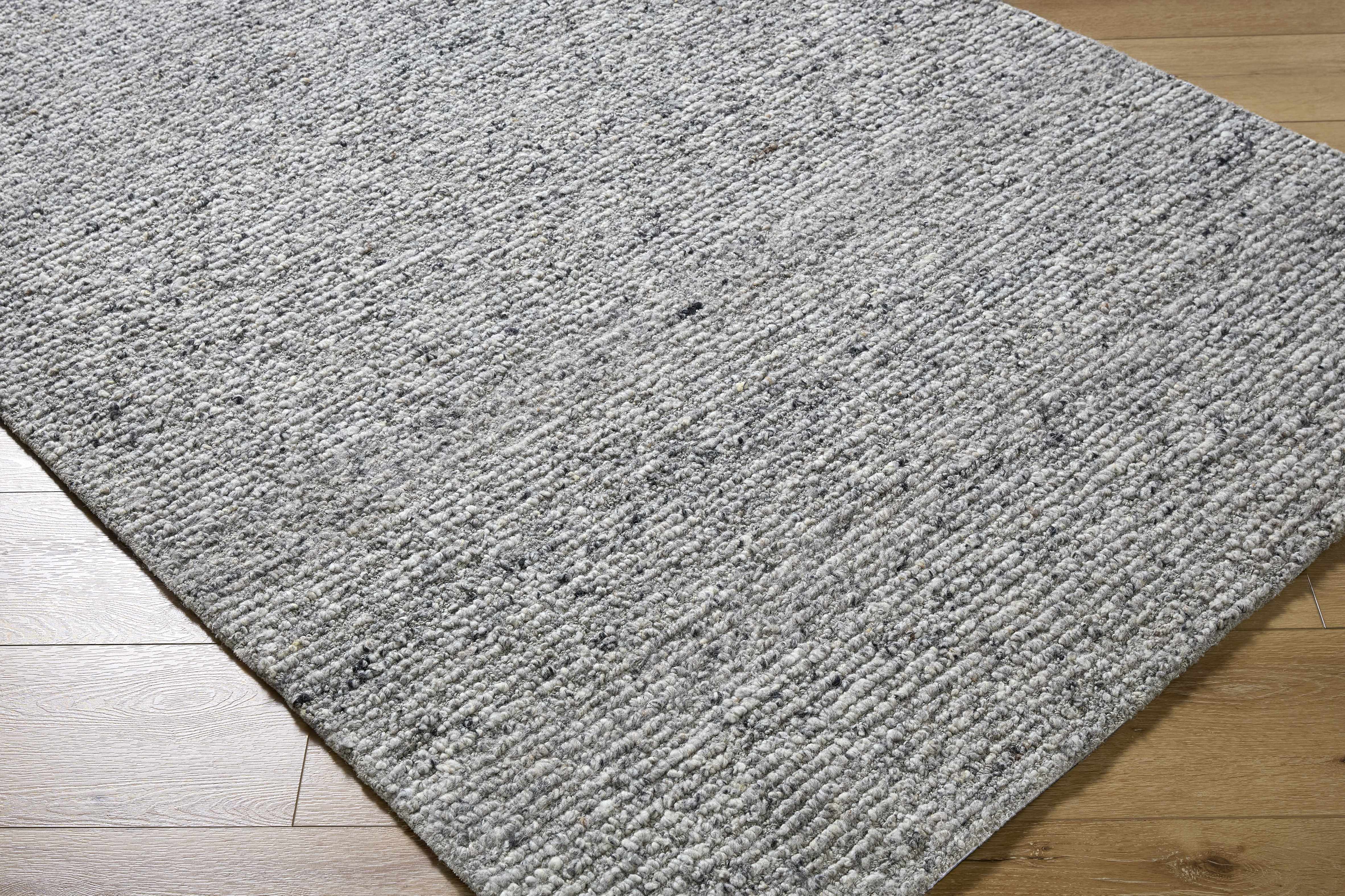 Winta Charcoal Wool Area Rug - Bibenanova