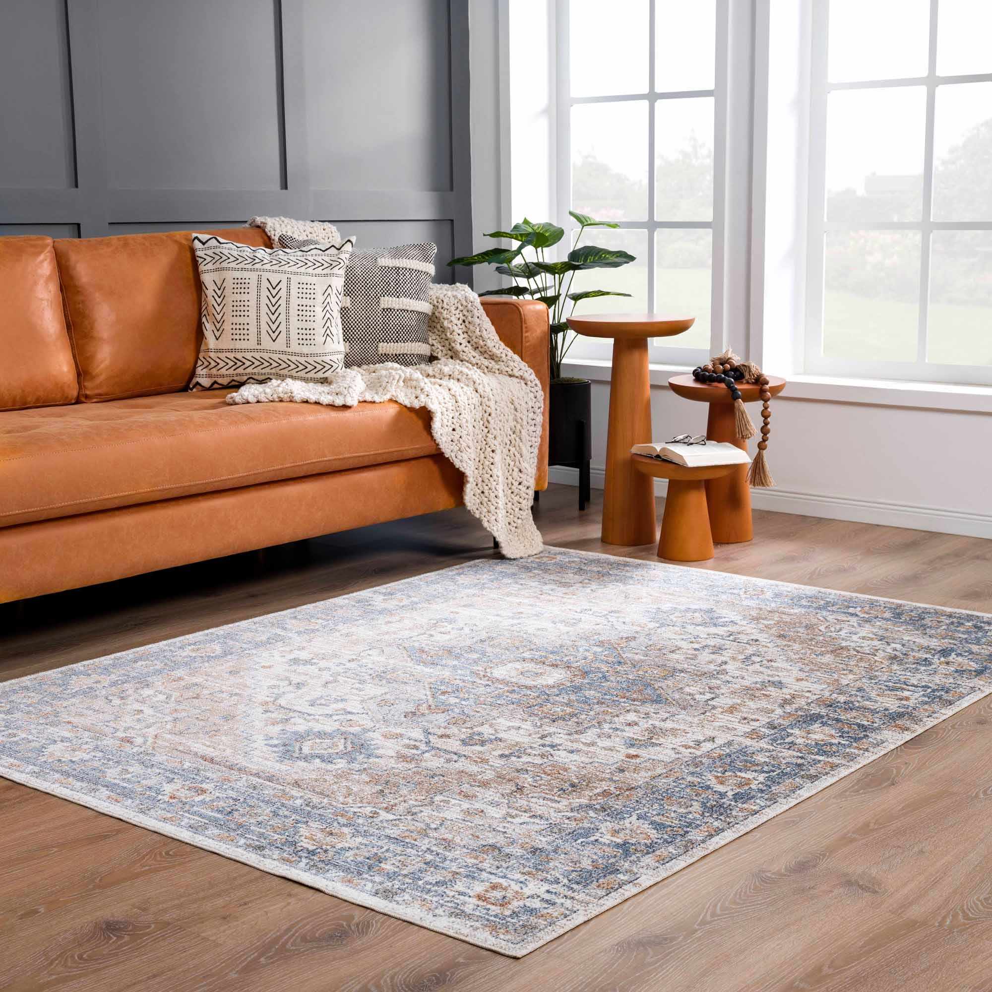 Ezri Flat Pile Washable Rug - Bibenanova usa