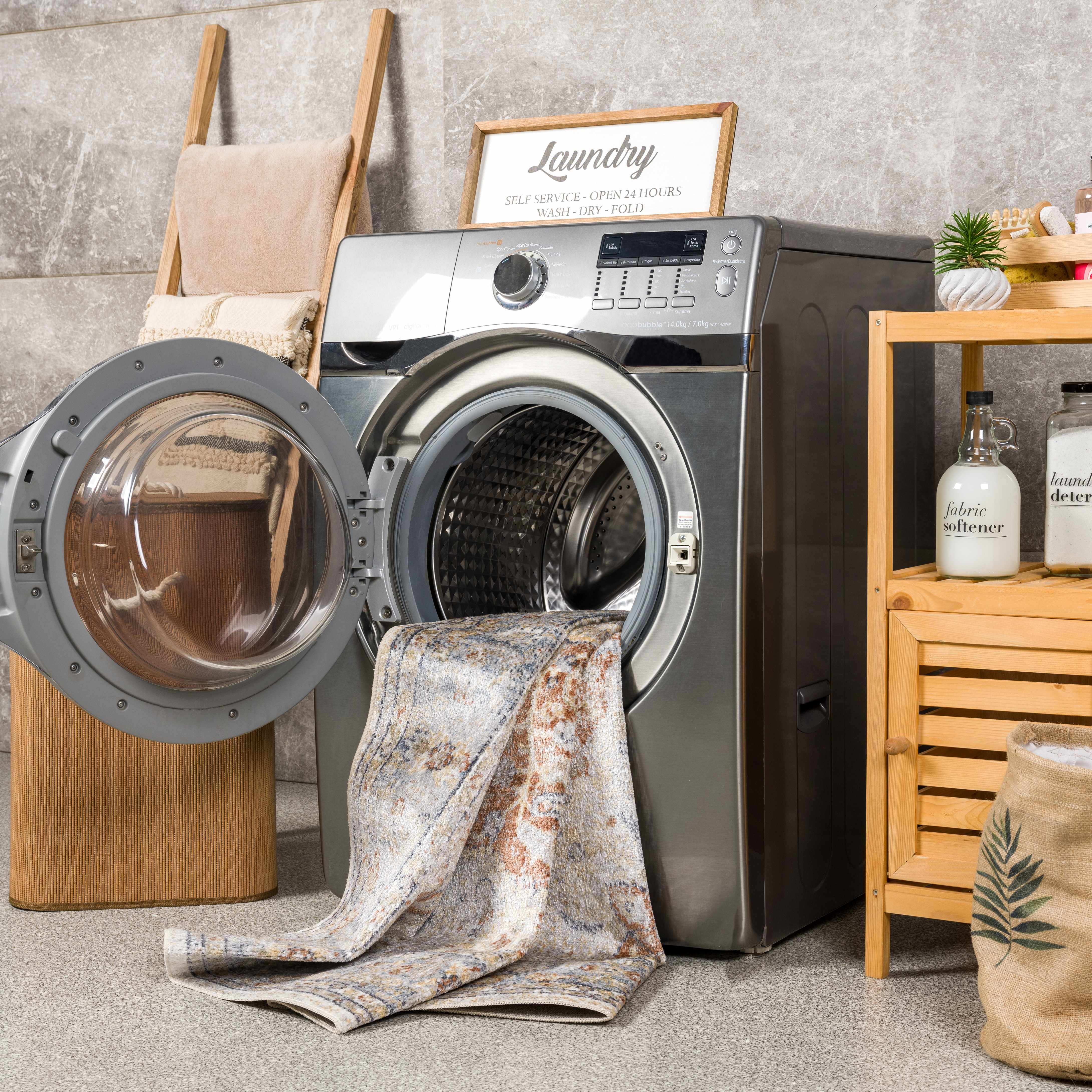 Emke Flat Pile Washable Rug - Bibenanova usa