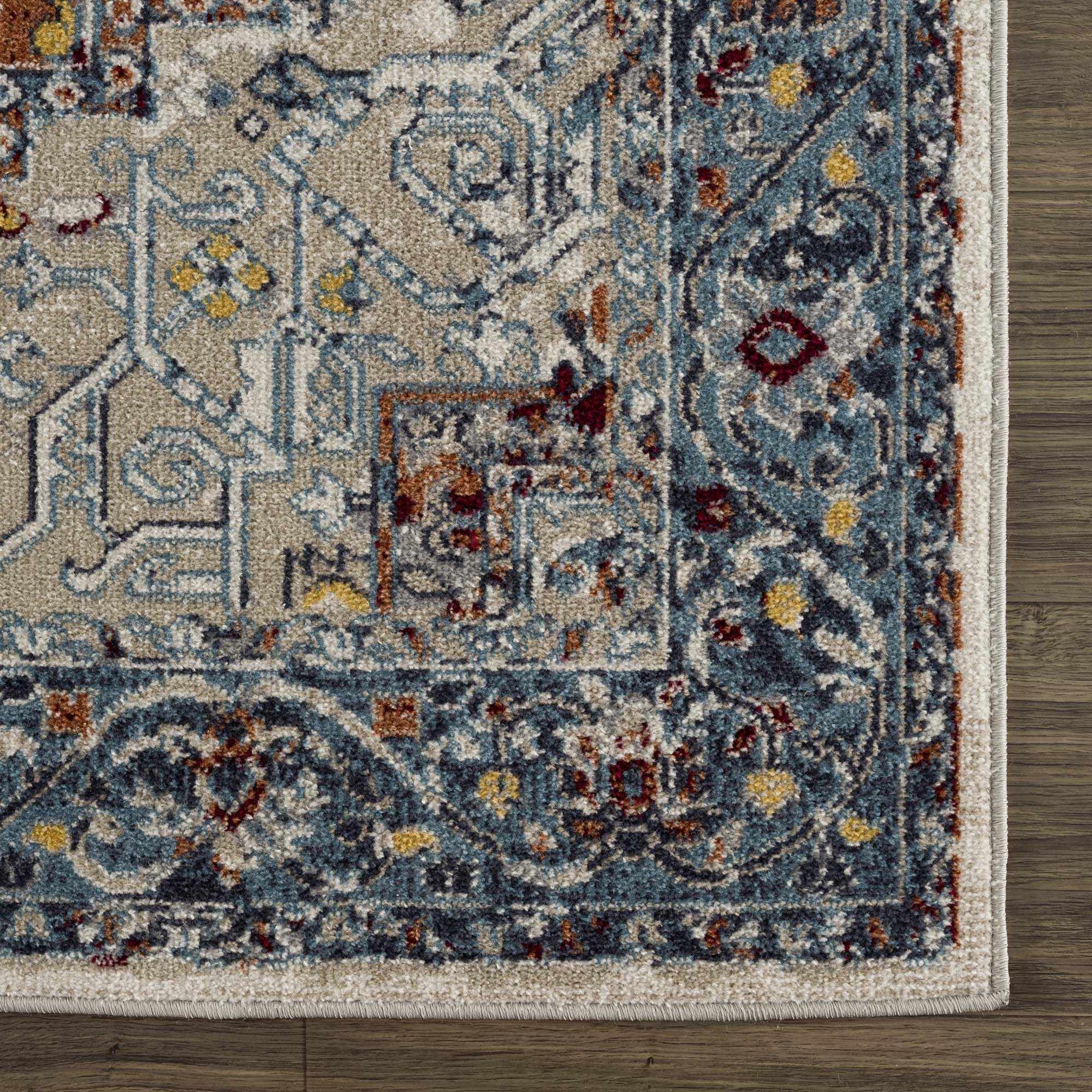 Cabacungan Blue & Rust Washable Area Rug - Clearance - Bibenanova usa