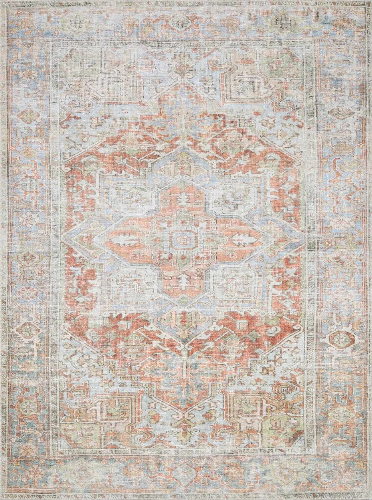Rust Maayon Washable Rug - Bibenanova usa
