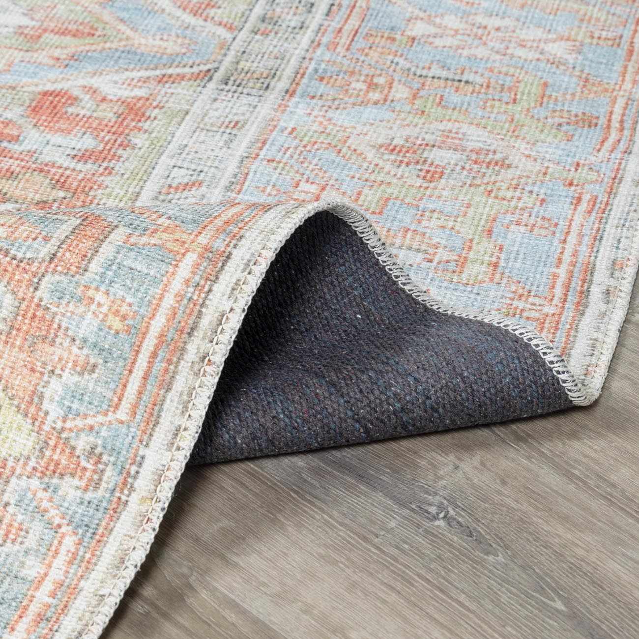 Rust Maayon Washable Rug - Bibenanova usa