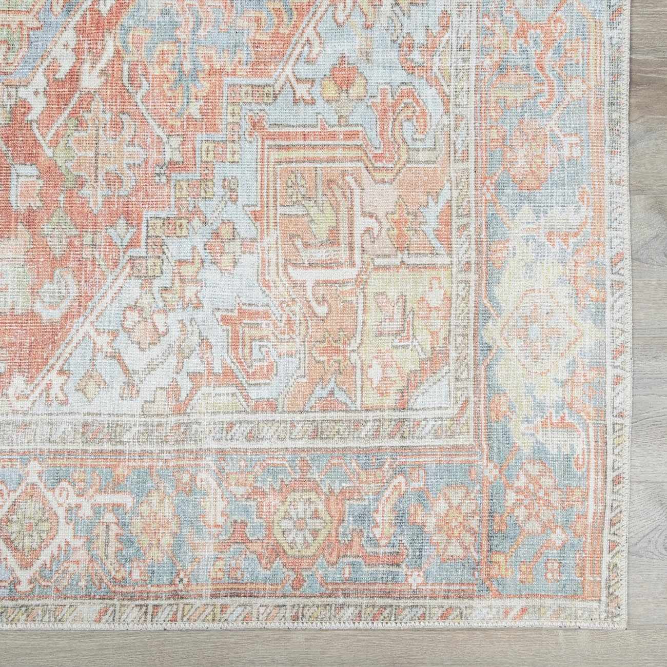 Rust Maayon Washable Rug - Bibenanova usa