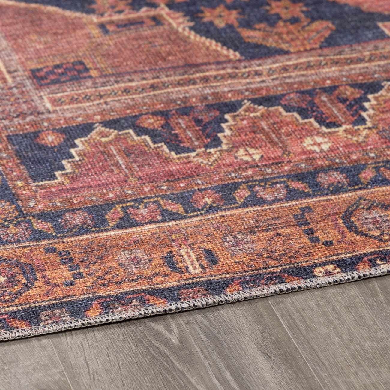 Malamote Vintage Flat Pile Washable Rug - Bibenanova usa