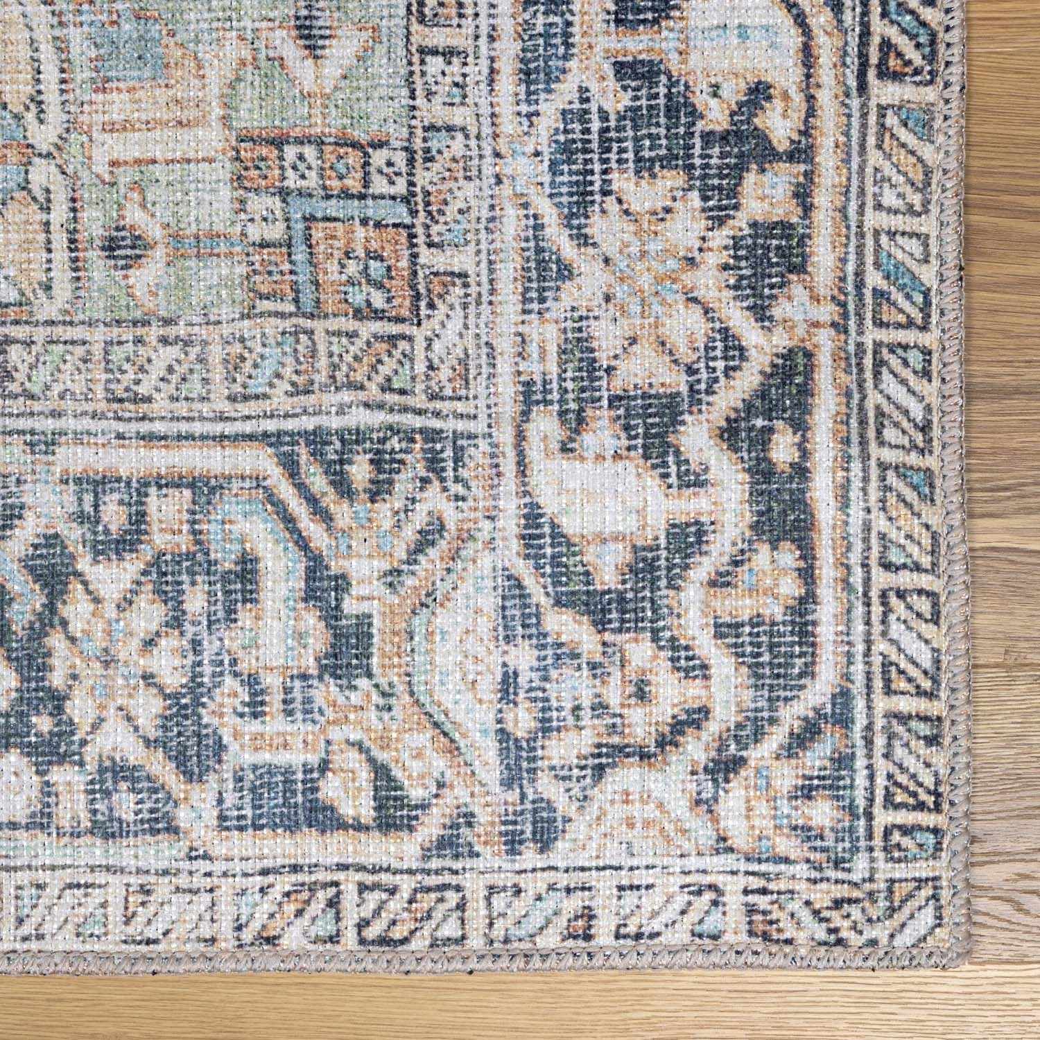 Green Nisa Tumble Dry Washable Rug - Bibenanova usa