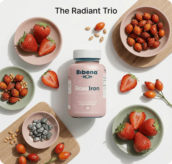 Bibena™ Mom RoseIron – Gentle Iron + Brain Support for Women - Bibenanova