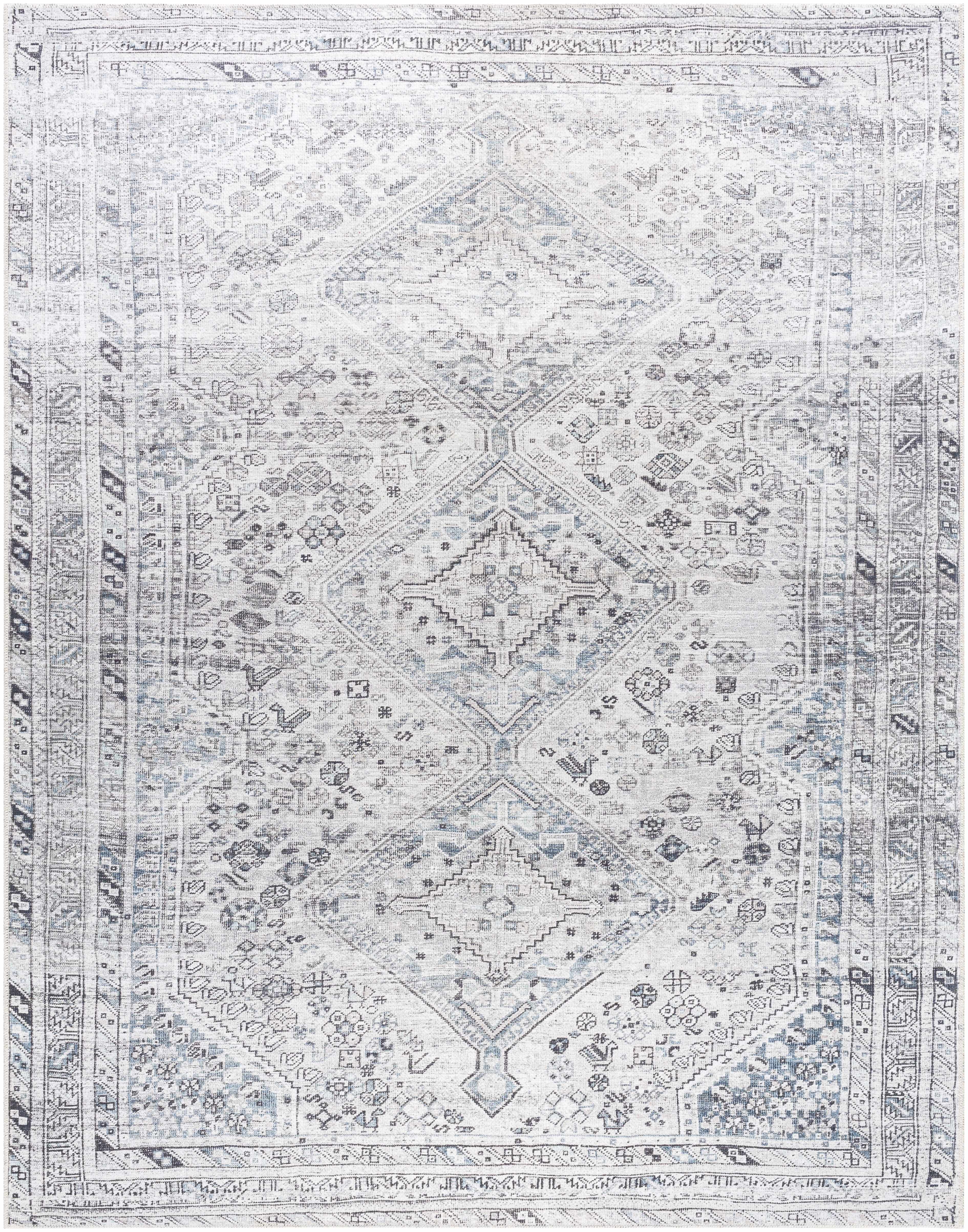 Barny Gray Denim Washable Rug