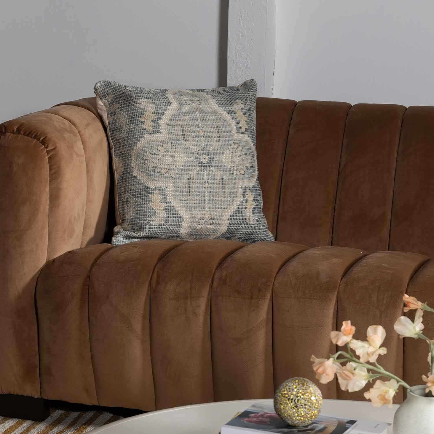 Bigaa Teal Medallion Throw Pillow - Bibenanova usa