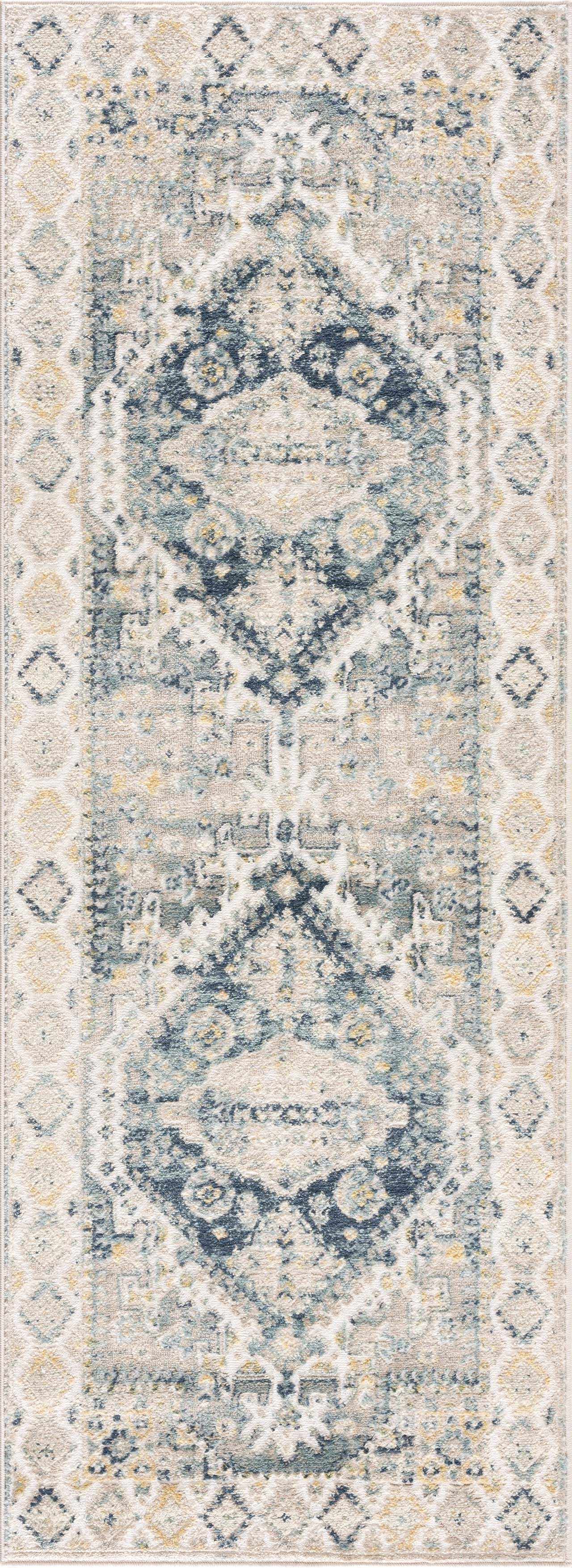 Brend Blue Medallion Area Rug - Clearance - Bibenanova