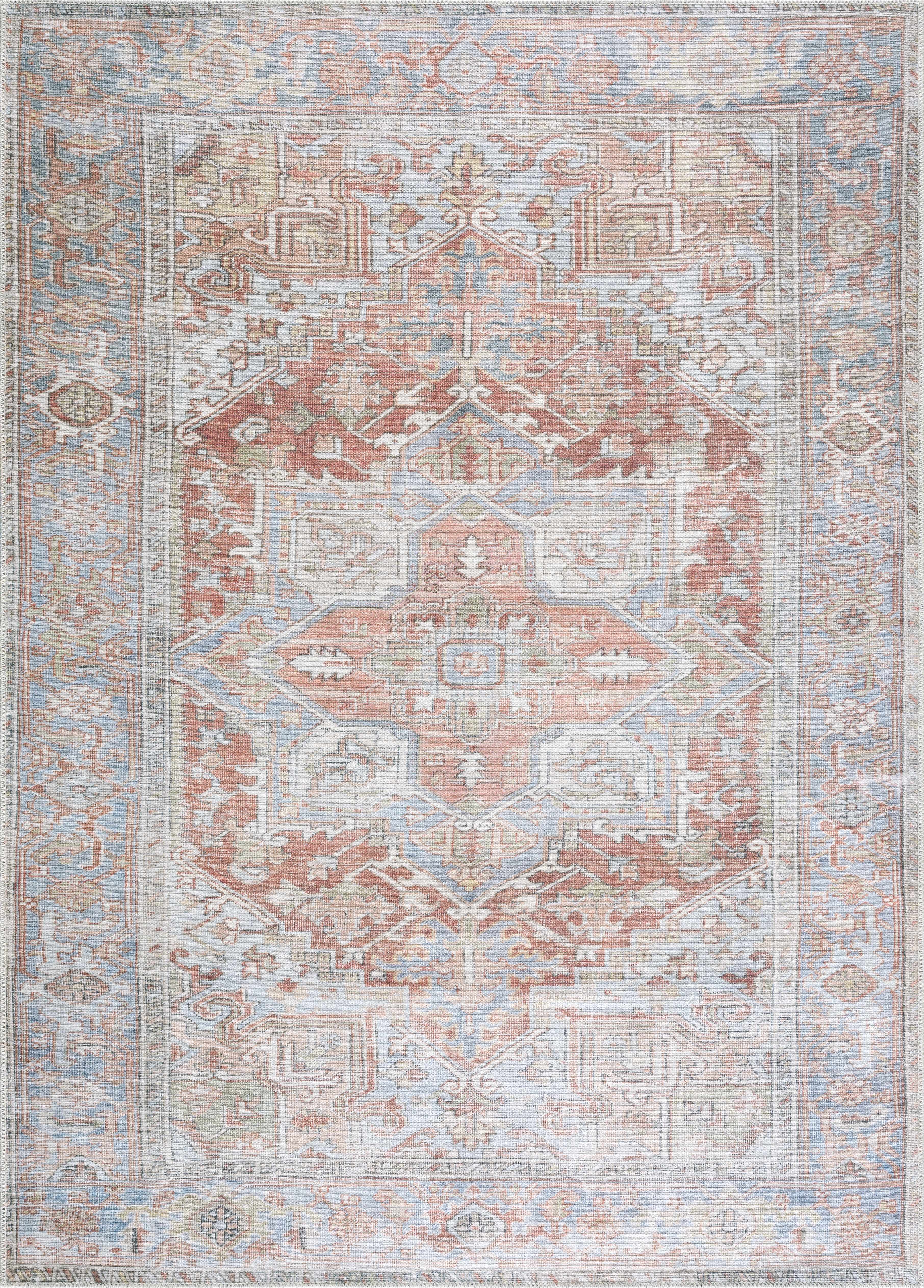 Rust Maayon Washable Rug - Bibenanova usa