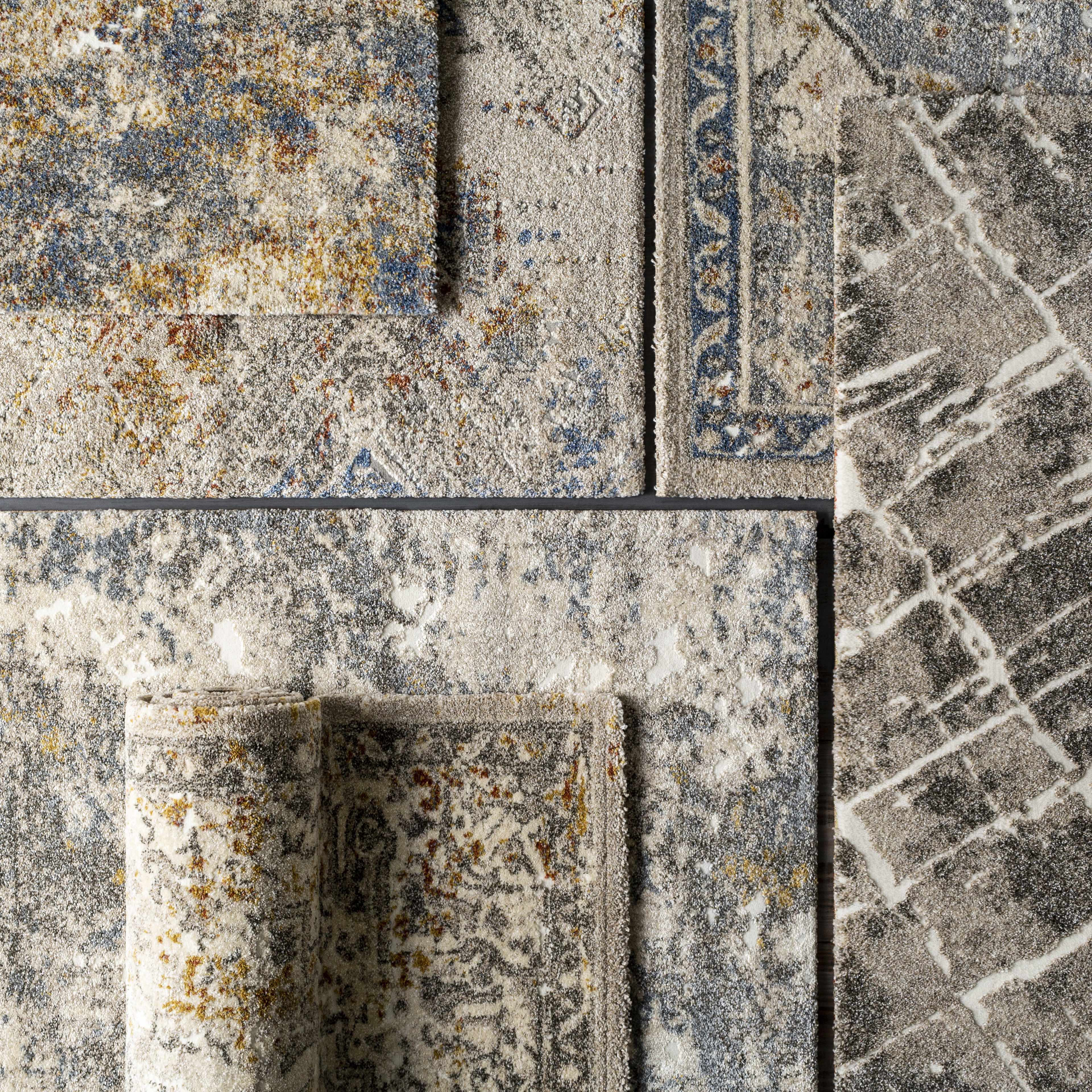 Alabaster Abstract Thick Luxe Rug - Bibenanova