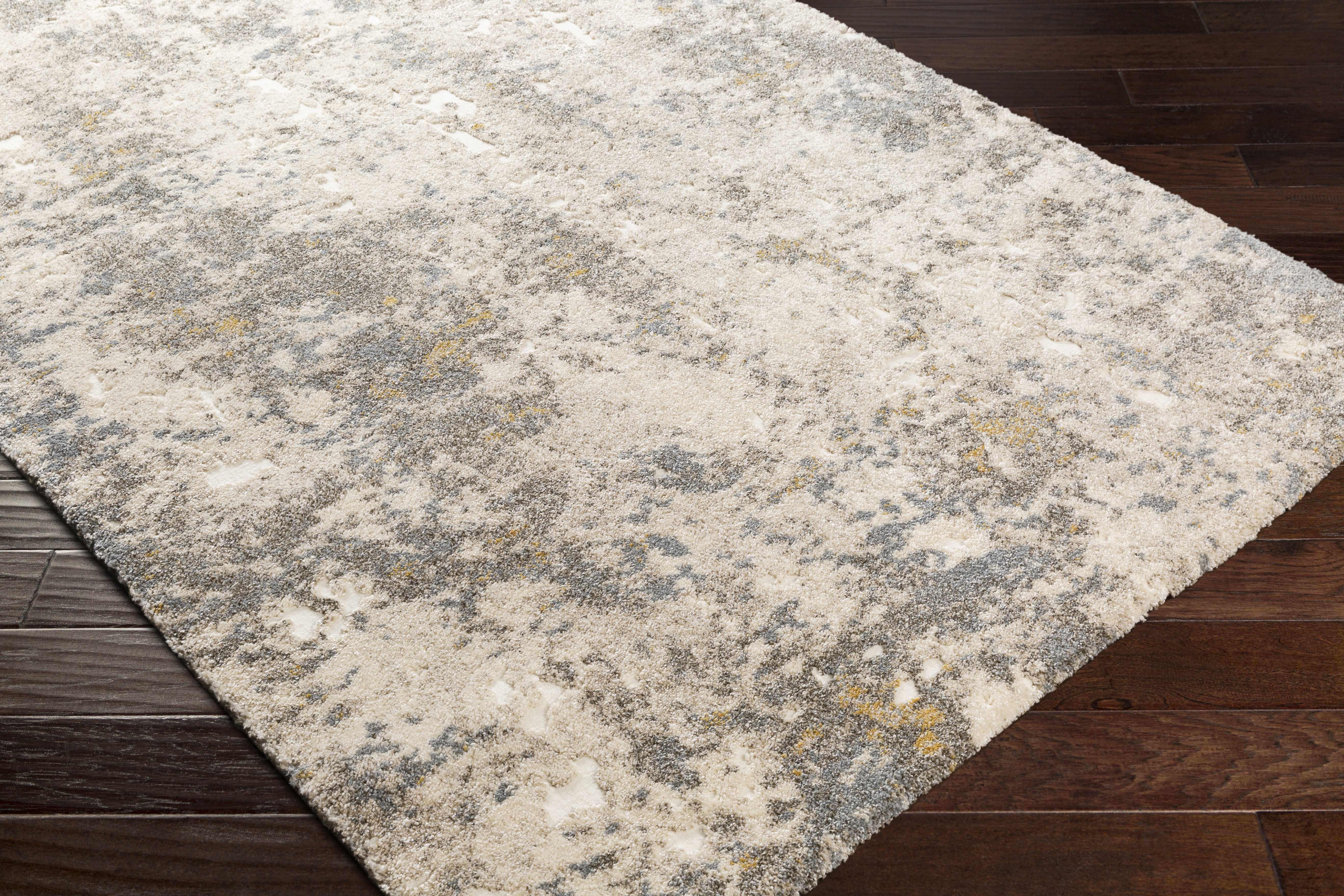 Alabaster Abstract Thick Luxe Rug - Bibenanova