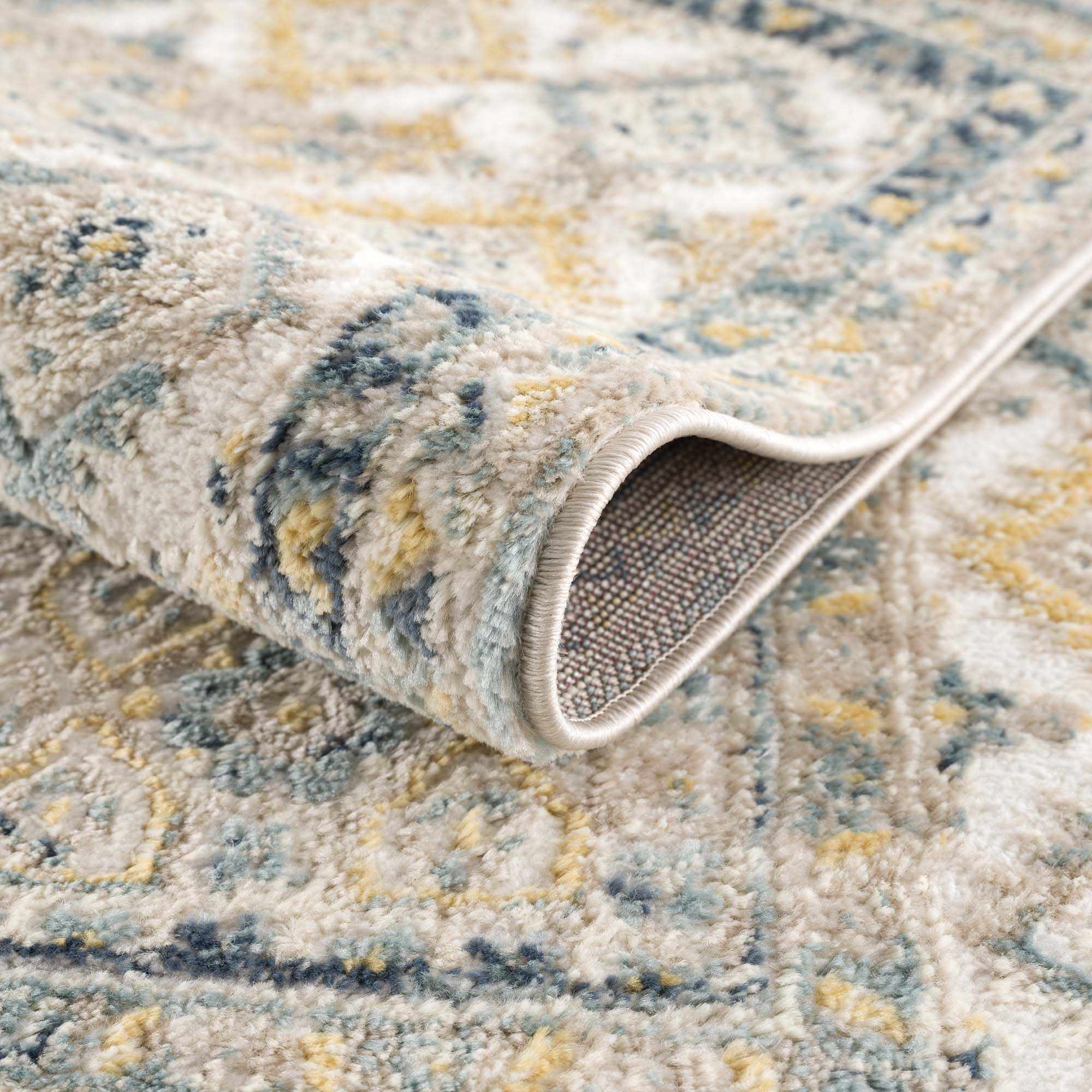 Brend Blue Medallion Area Rug - Clearance - Bibenanova