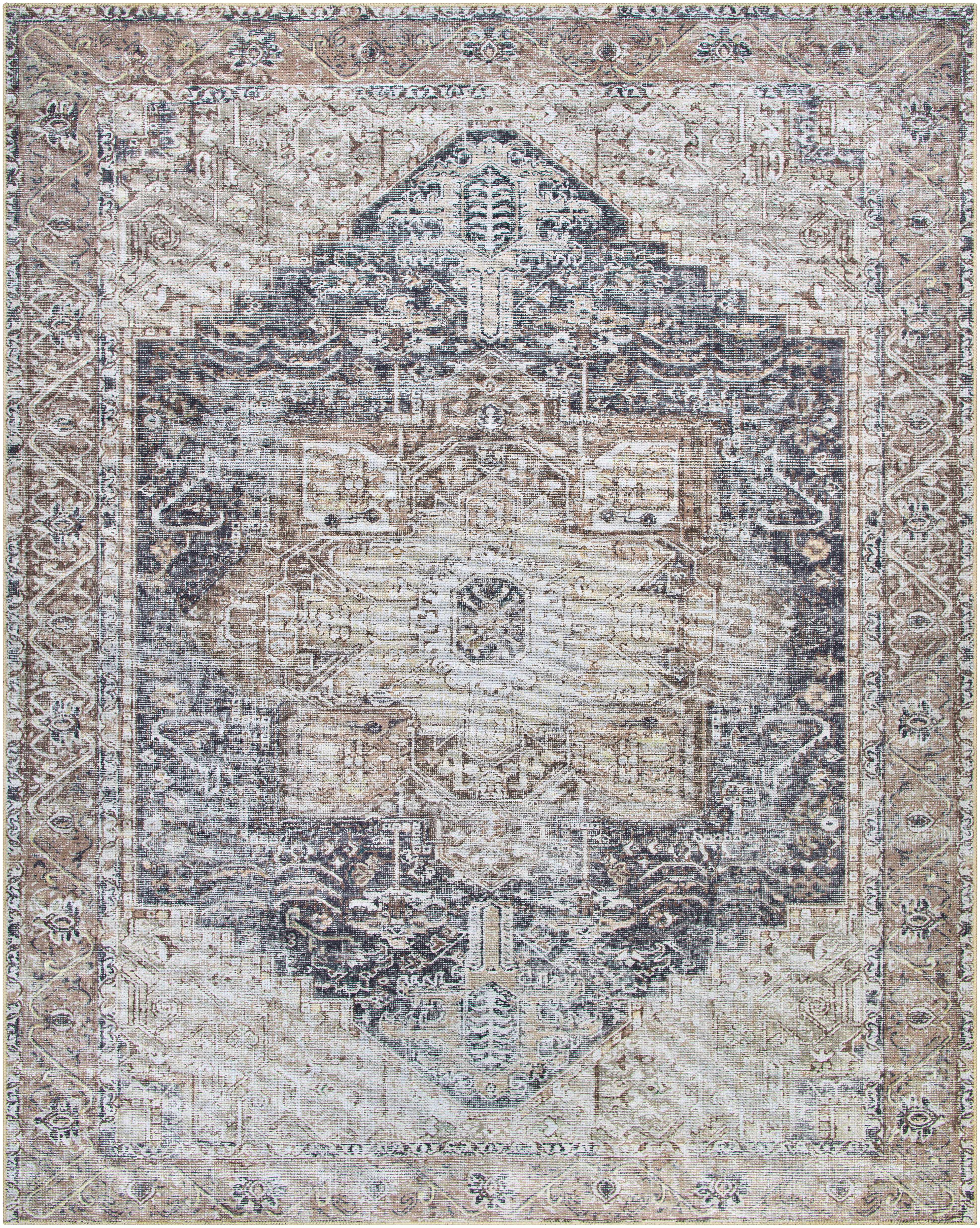 Beige Rosman Washable Area Rug - Promo - Bibenanova