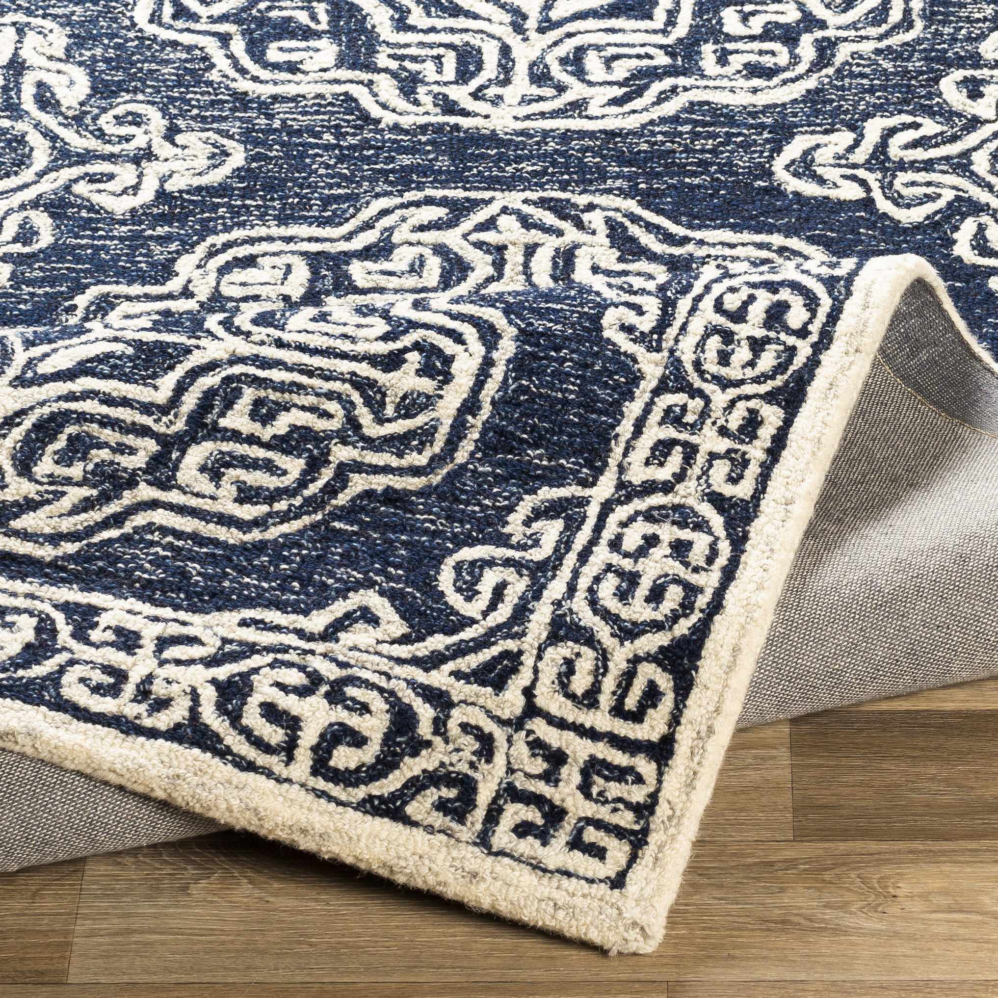 Glenoma Blue Regency Wool Rug - Bibenanova usa