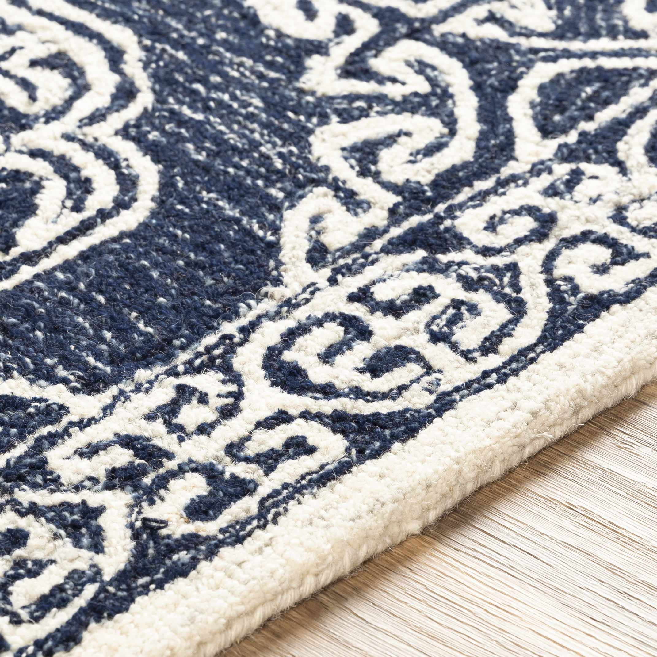 Glenoma Blue Regency Wool Rug - Bibenanova usa
