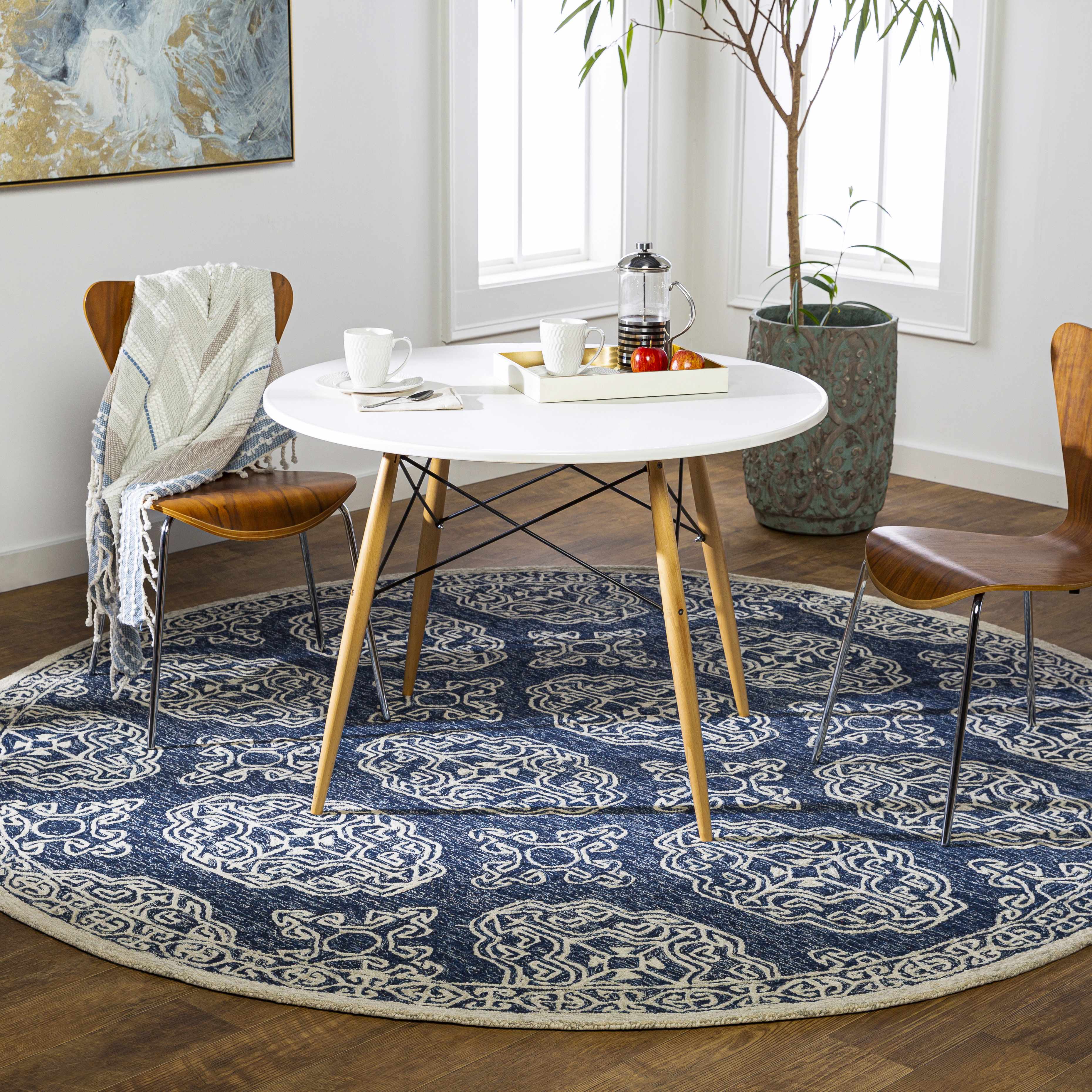 Glenoma Blue Regency Wool Rug - Bibenanova usa