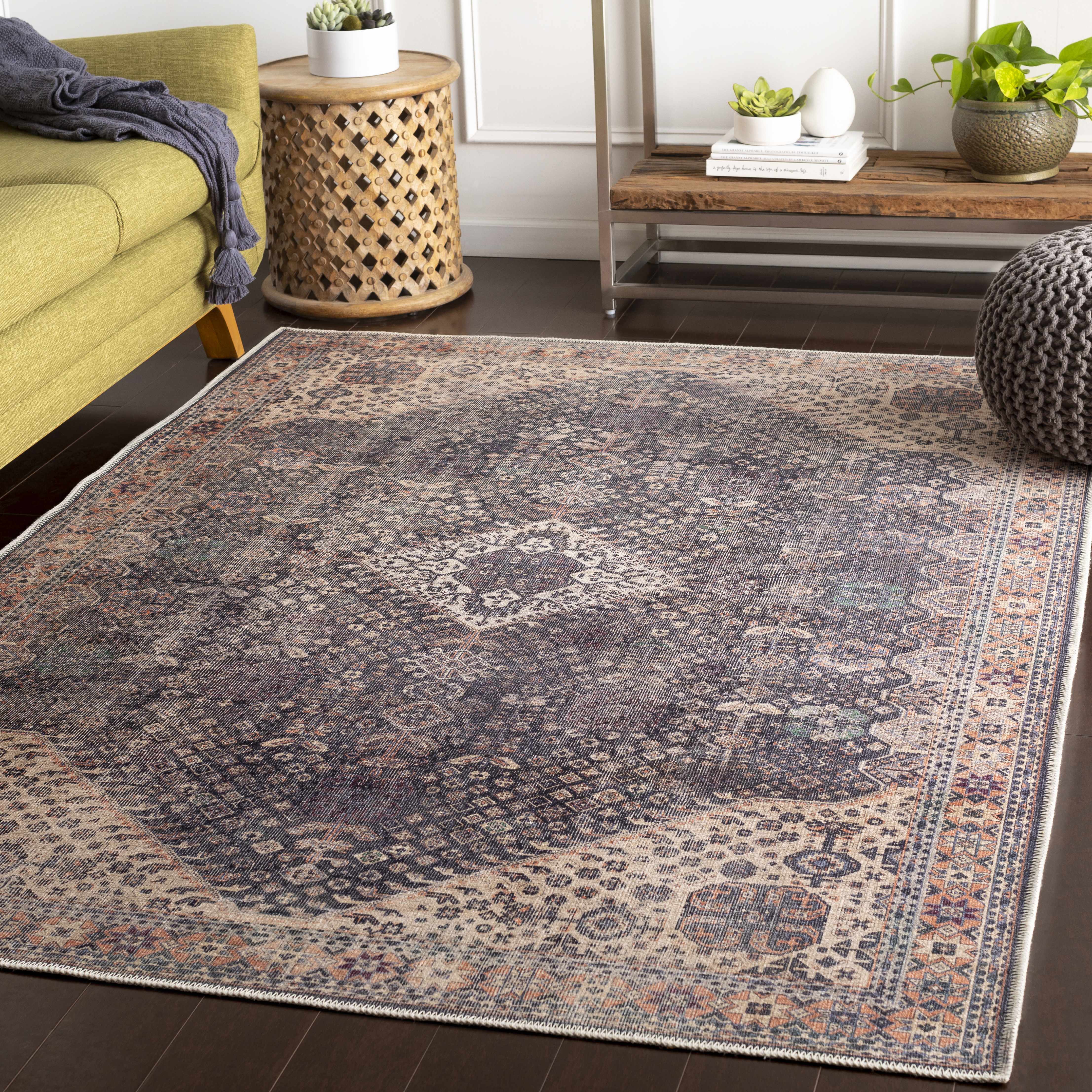 Kittrell Vintage Flat Pile Washable Rug - Clearance - Bibenanova