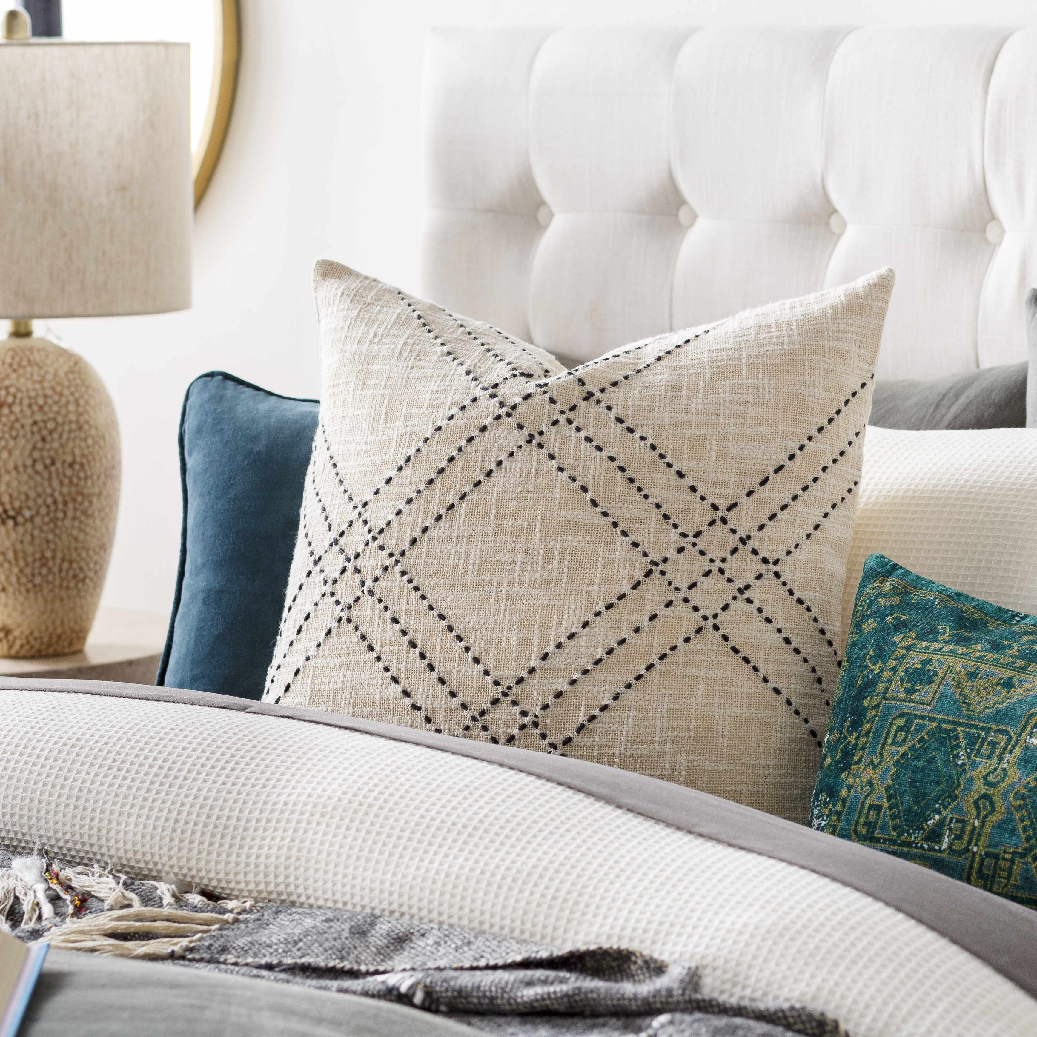 Rafi Cream Accent Pillow - Bibenanova