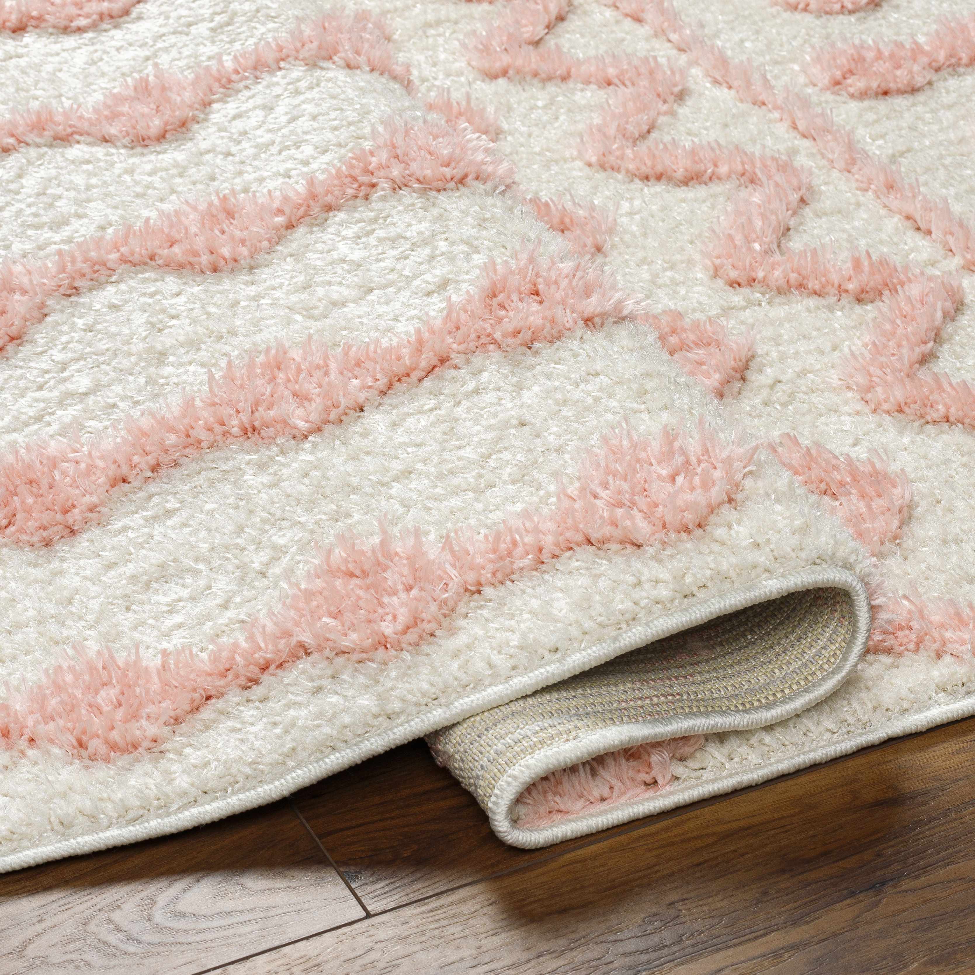 Darva Pink Plush Area Carpet - Bibenanova