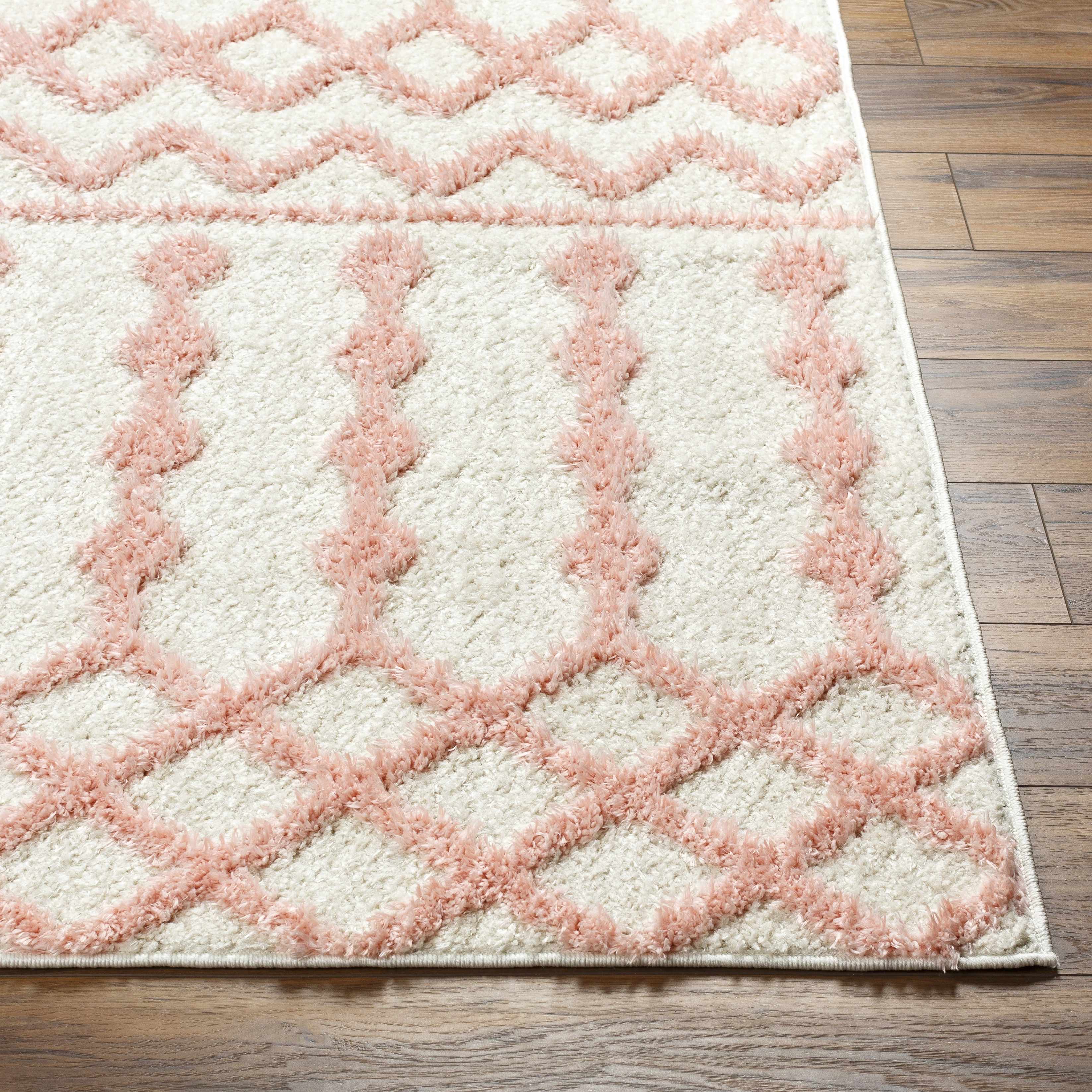 Darva Pink Plush Area Carpet - Bibenanova