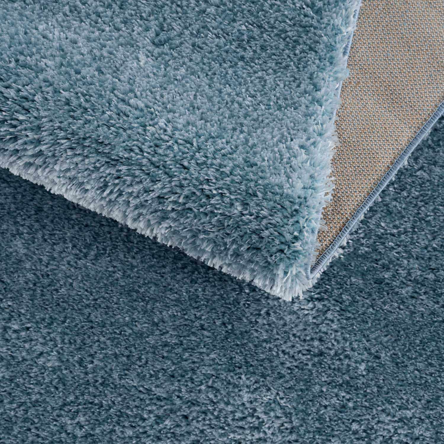Heavenly Solid Blue Plush Rug - Clearance - Bibenanova