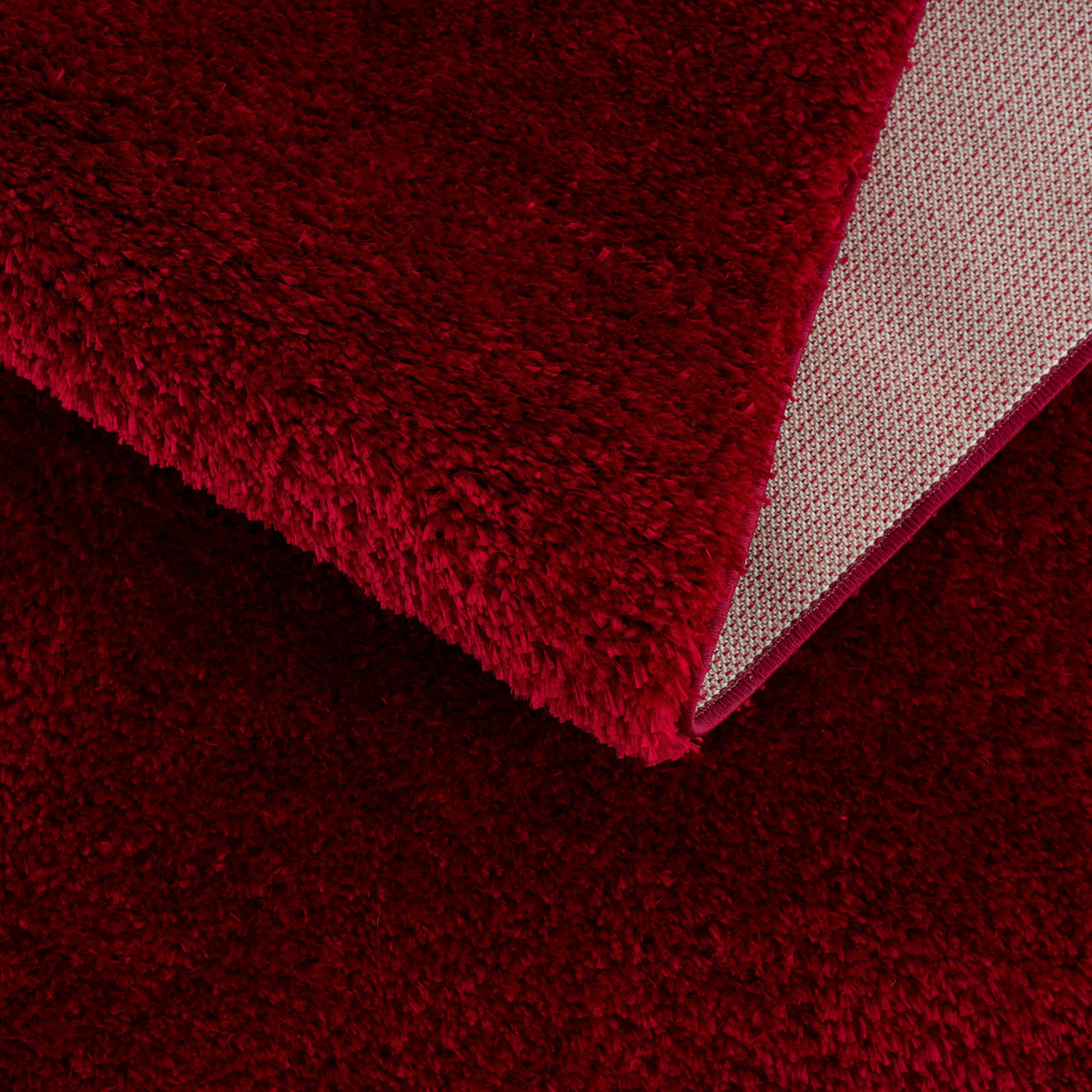 Heavenly Solid Red Plush Rug - Clearance - Bibenanova